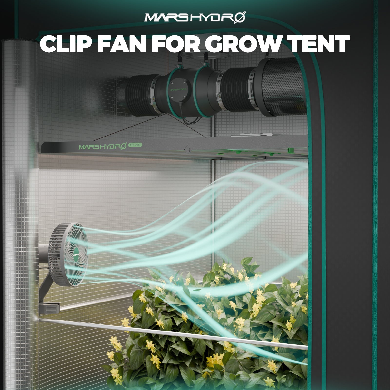 Mars Hydro FC-E3000 LED Grow Light + 3.3' × 3.3' (39''X39''X71'') Complete Grow Tent Kits – product view 9