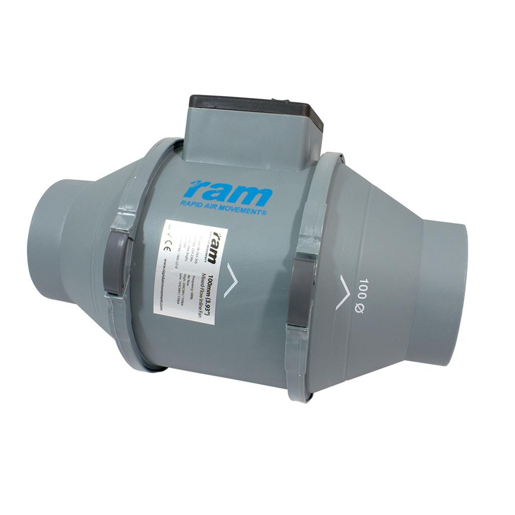 RAM Mixed-Flow Inline Fan 100 mm – 199m³/hr