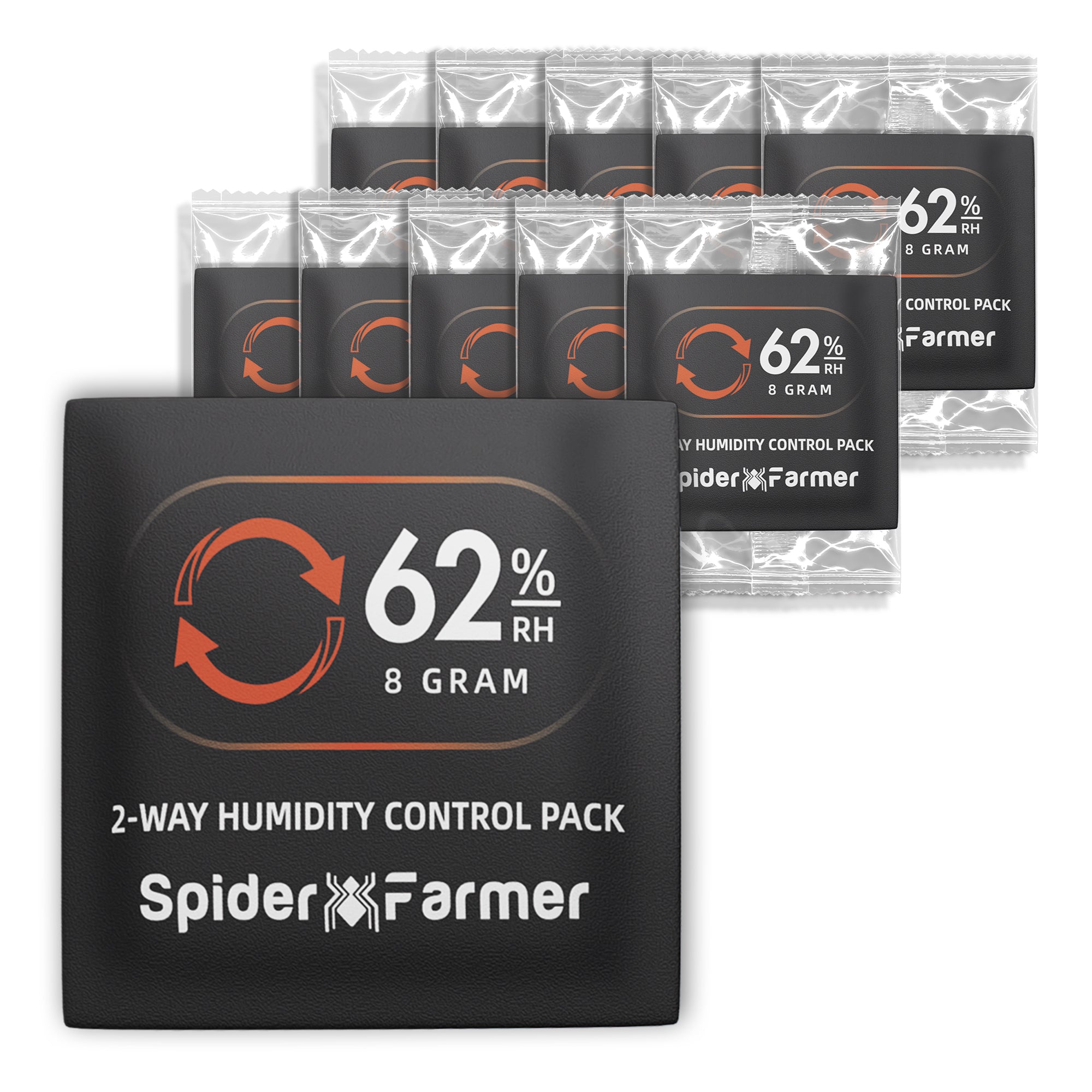 Spider Farmer 62% RH 8g 2-Way Humidity Control Packs – 10 Packs