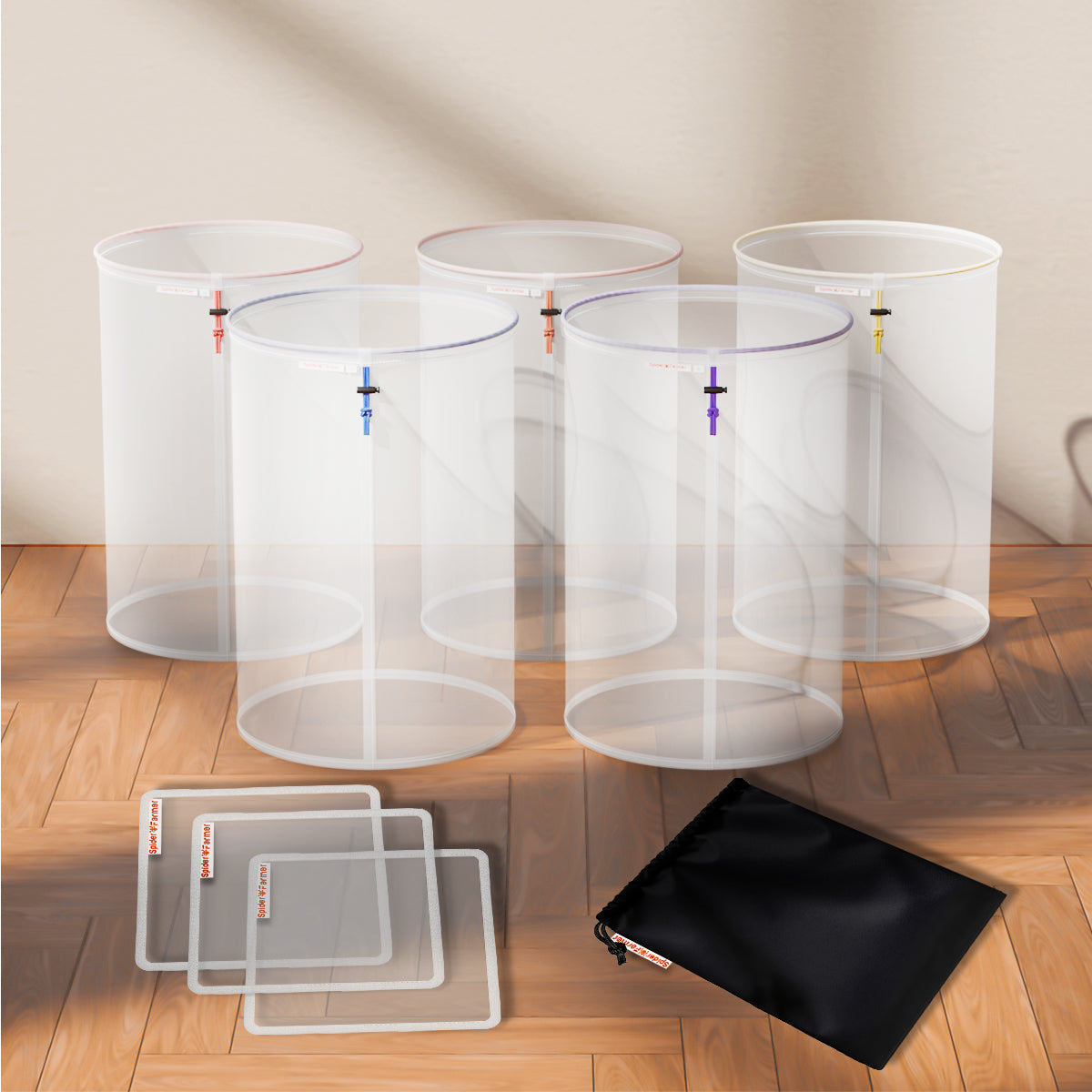5-Pack 5-Gallon Reusable All-Mesh Bubble Bags Plant Filter Bags – with Filter Screen and Storage Pouch – product view 2
