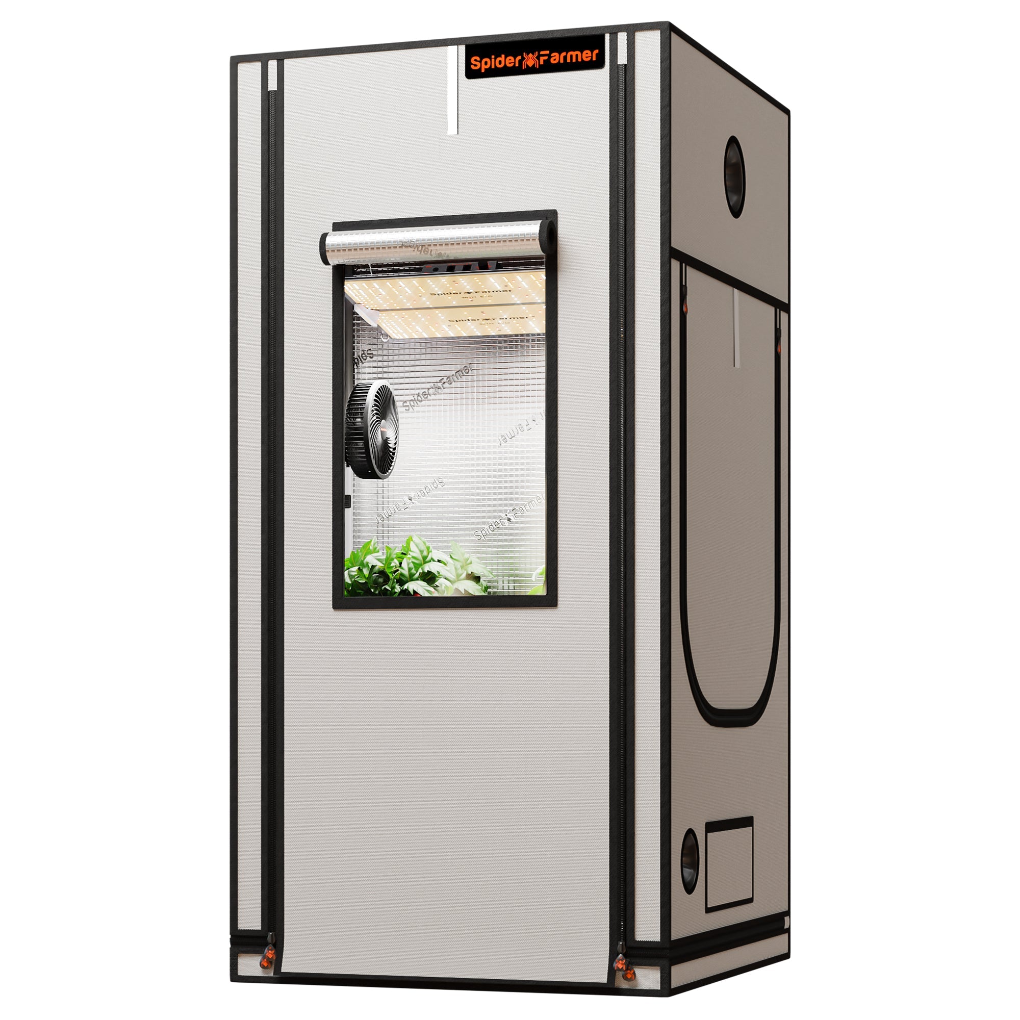 Spider Farmer 3' × 3' × 6' 90 × 90 × 180 cm Pro White Indoor Grow Tent 2000D Oxford Cloth Hydroponics Plant Growing Box