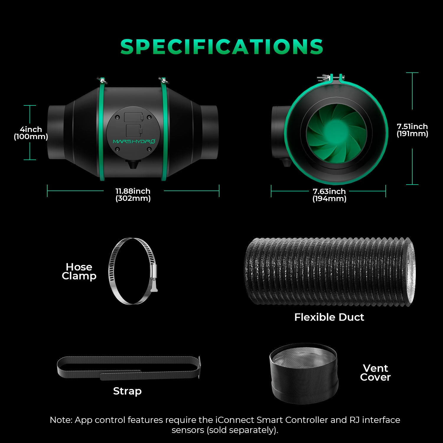 Mars Hydro FC-E3000 LED Grow Light + 3.3' × 3.3' (39''X39''X71'') Complete Grow Tent Kits – product view 8