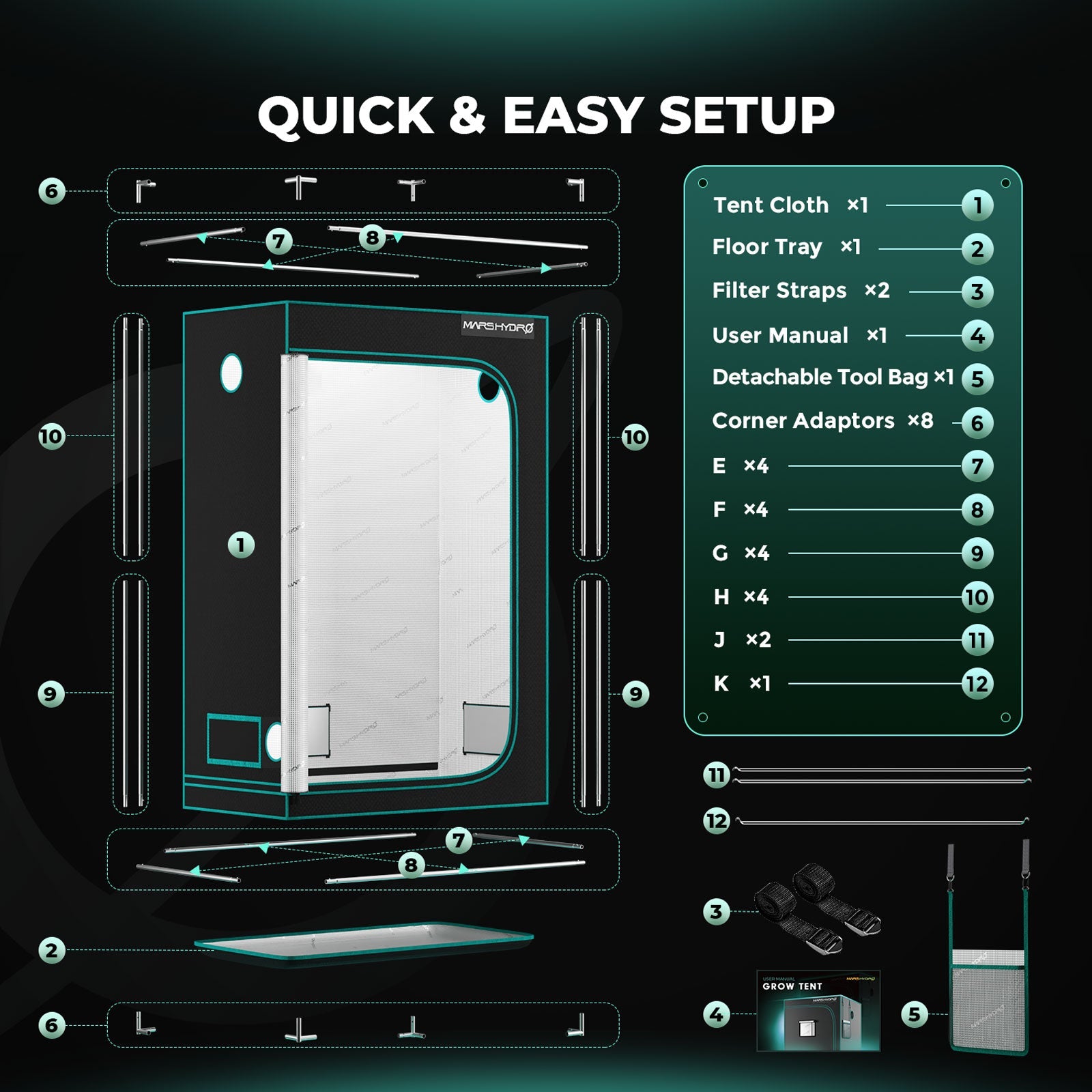 Mars Hydro TSL2000 Complete Grow Tent Kit – product view 5
