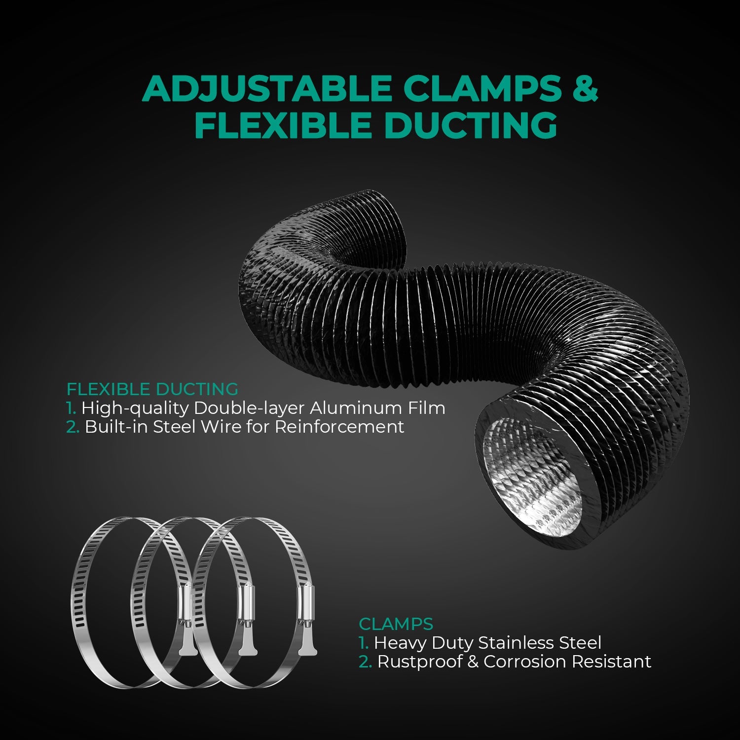 Mars Hydro 4″ (100 mm) Inline Duct Fan and Refillable Carbon Filter Combo with Thermostat Controller – product view 5