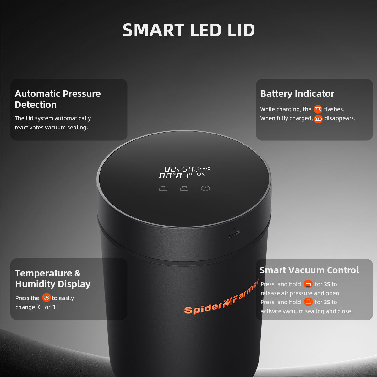 Spider Farmer 2 L Auto-Cure Smart Jar – product view 2