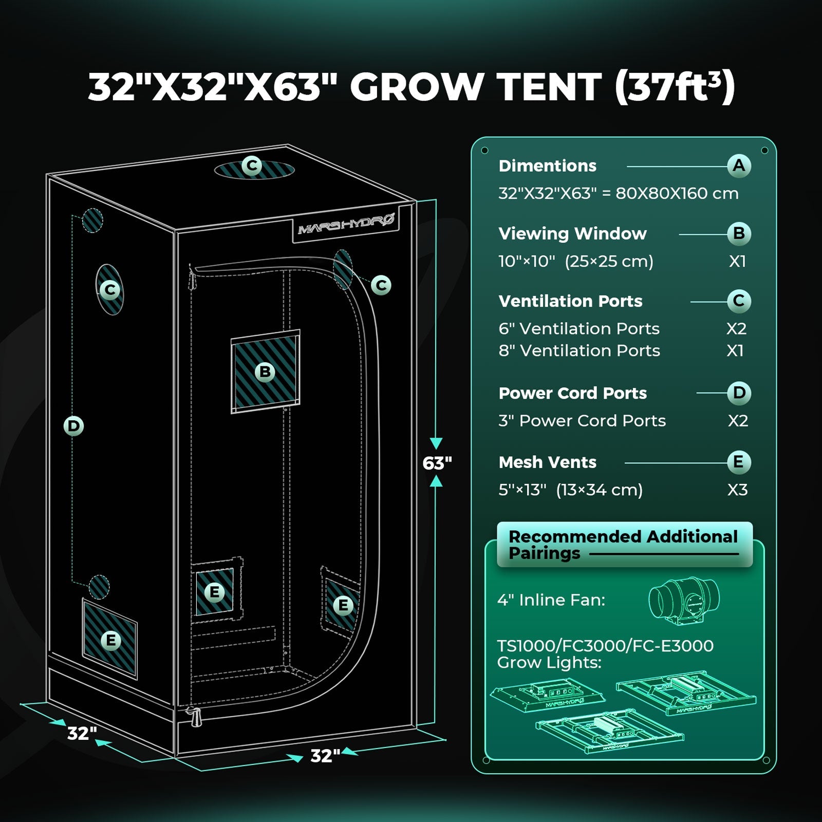 Mars Hydro FC-E1500 Complete Grow Tent Kits – product view 5