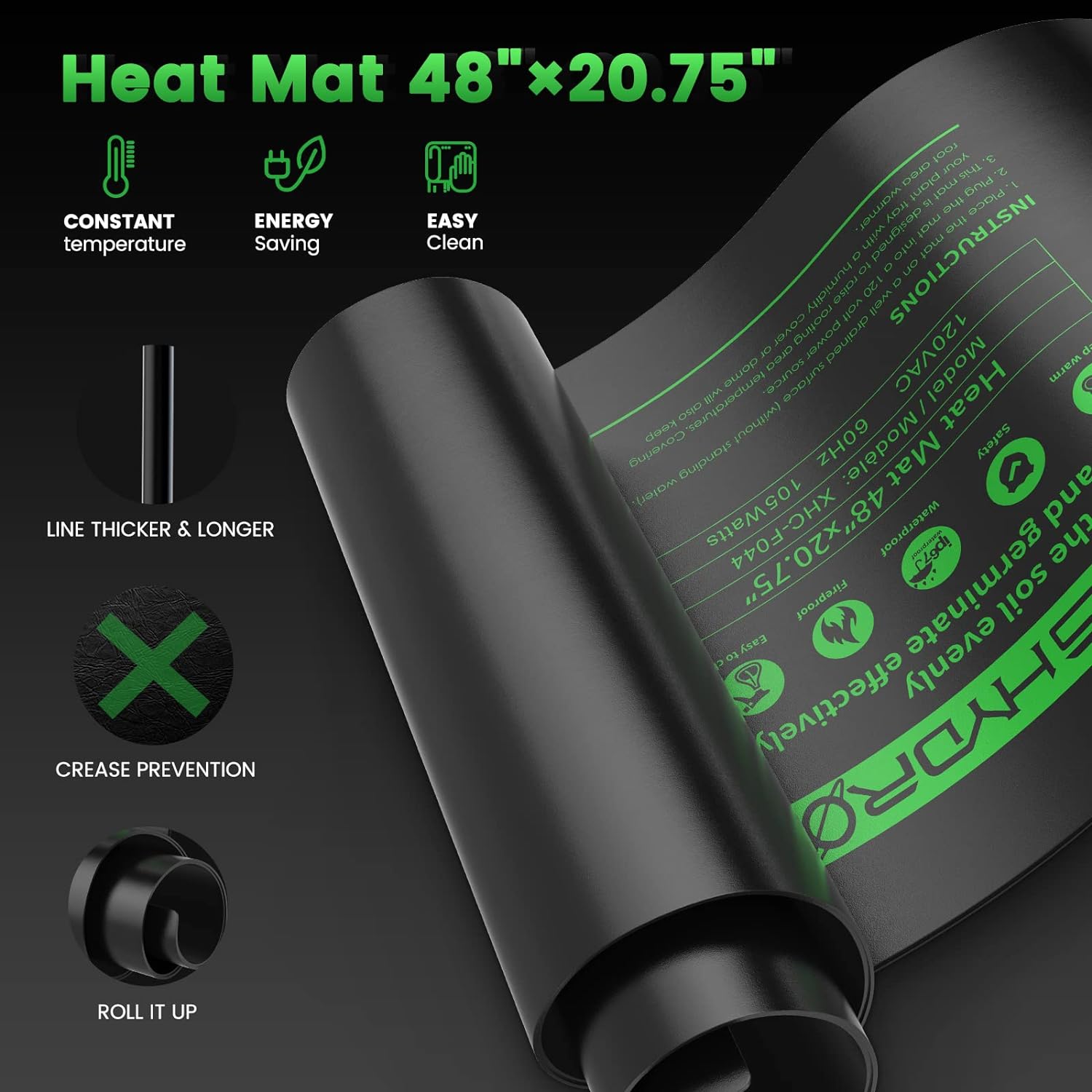 Mars Hydro Seedling Heat Mat Digital Thermostat Combo 10''x20.75'' – product view 2