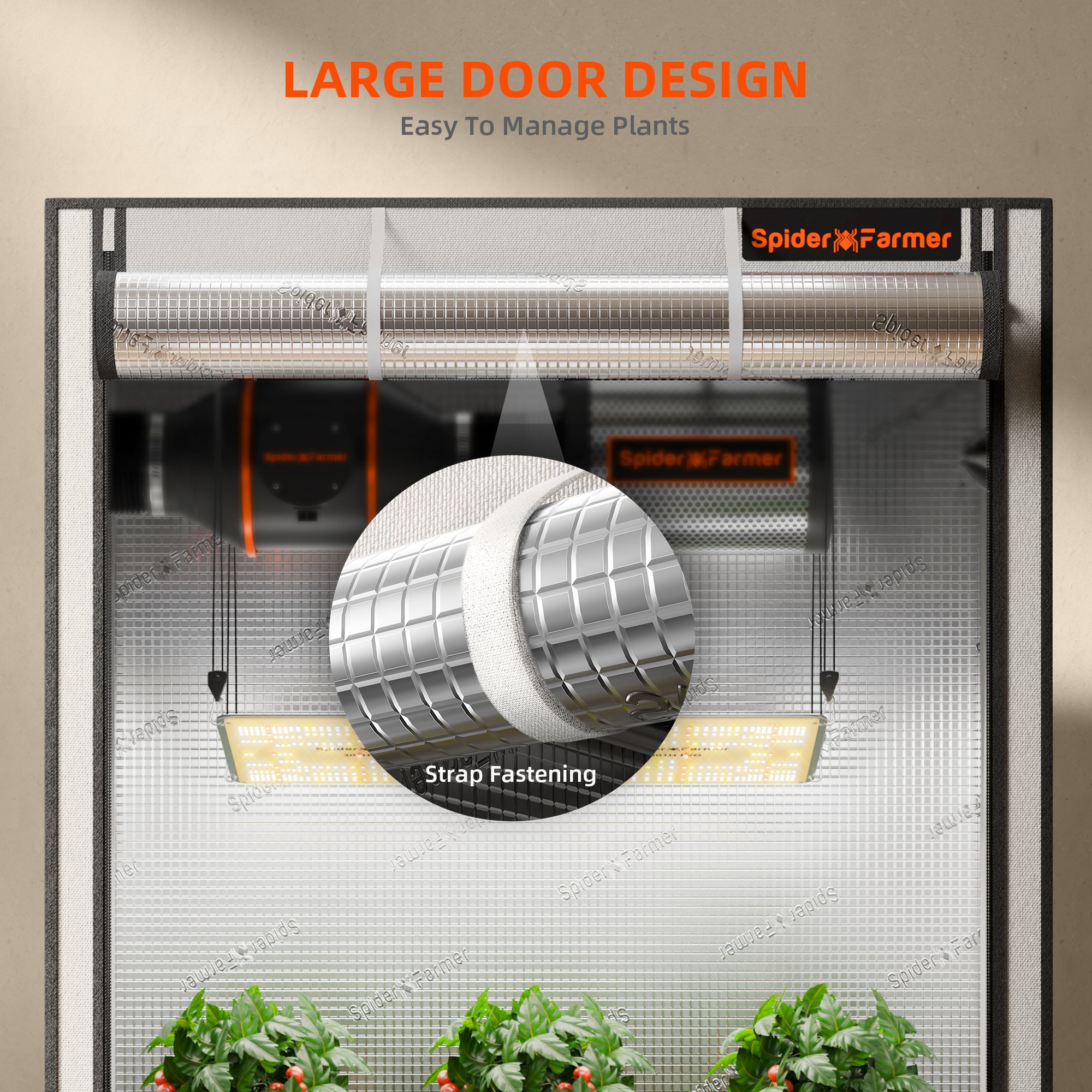 Spider Farmer 3' × 3' × 6' 90 × 90 × 180 cm Pro White Indoor Grow Tent 2000D Oxford Cloth Hydroponics Plant Growing Box – pro