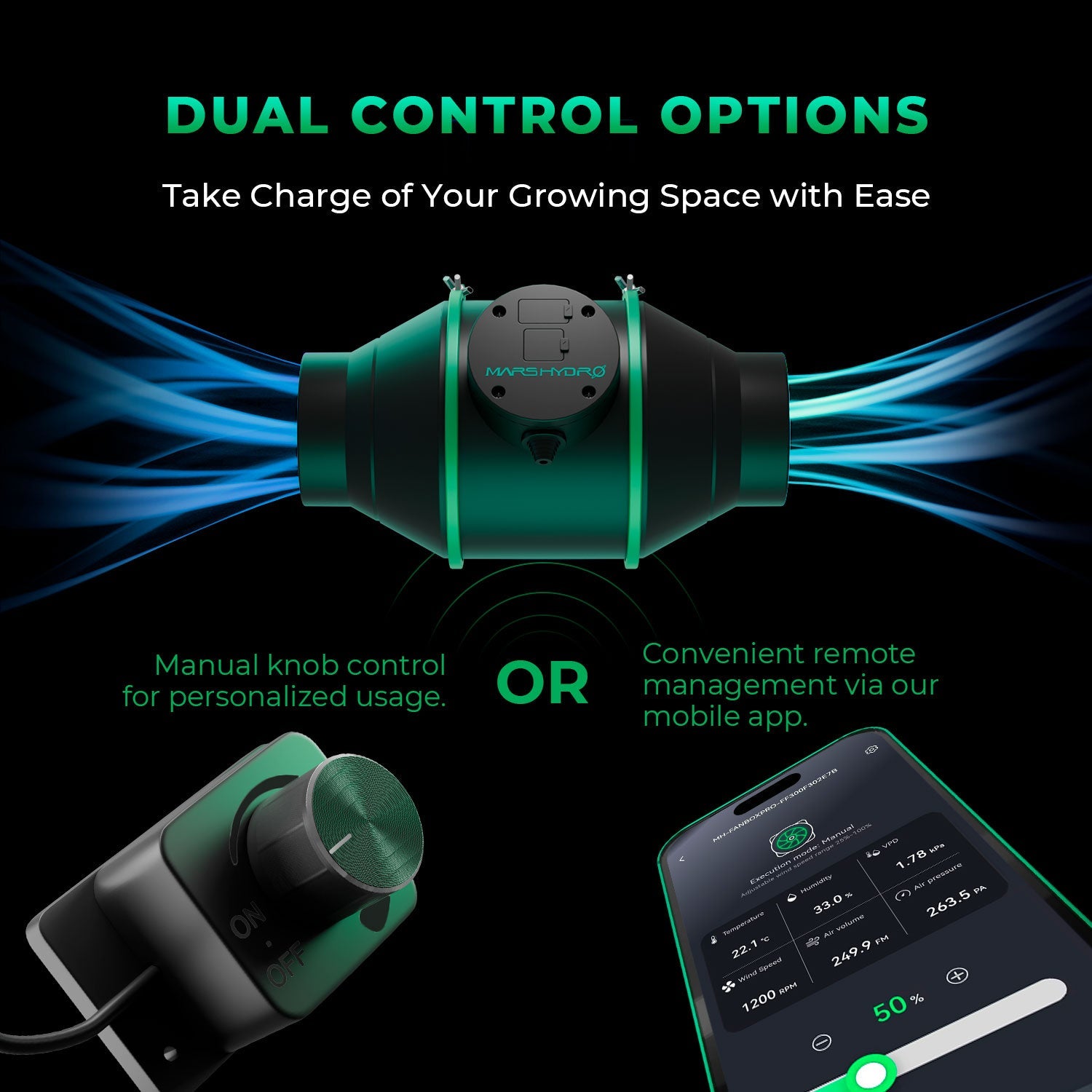 Mars Hydro 4-Inch iFresh Inline Duct Fan Kit – product view 3