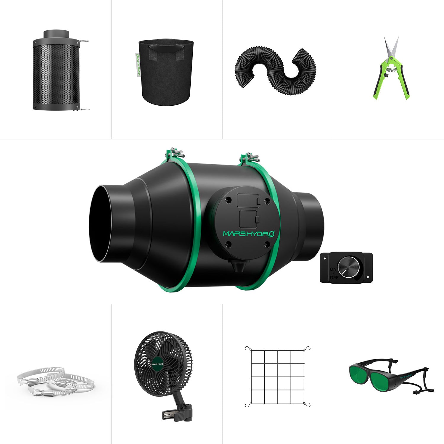 Mars Hydro 4-Inch iFresh Inline Duct Fan Kit