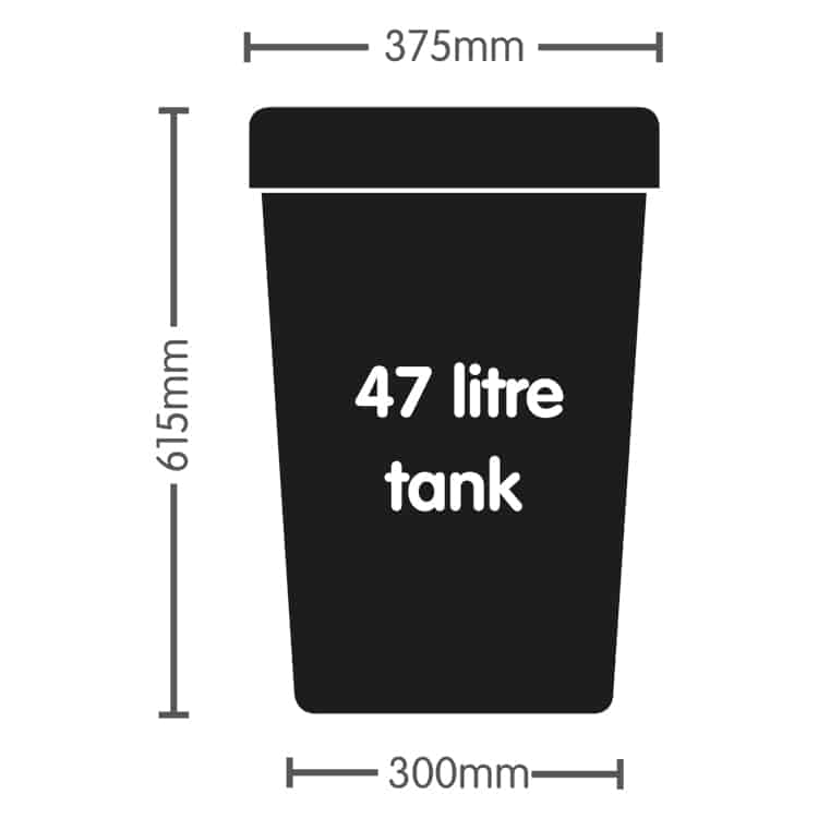 AutoPot 47 Litre Tank Inc. Lid & Top Hat Grommet – product view 3