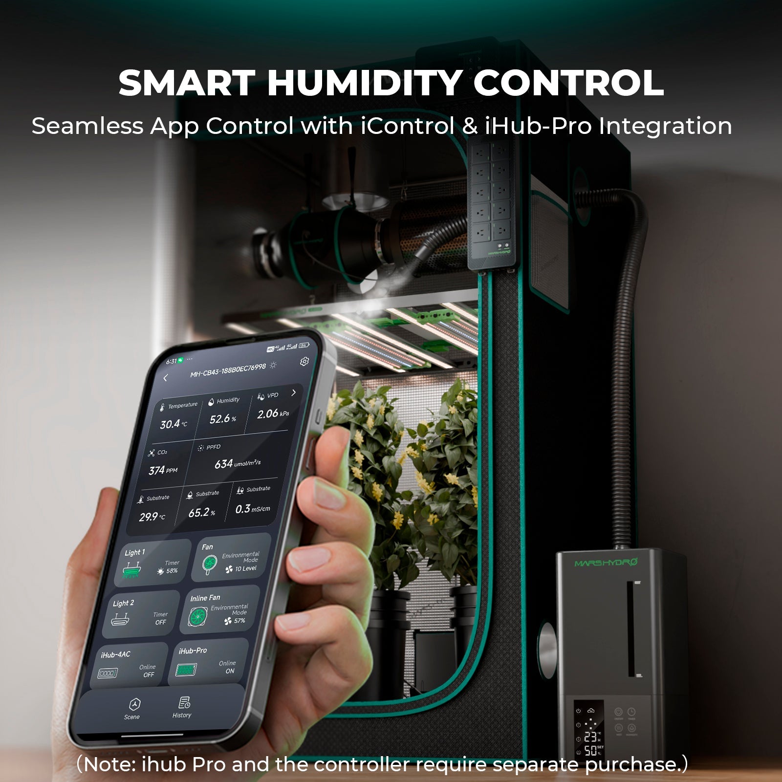 (Auto Humidity Kit) Mars Hydro 6 L Indoor Cool Mist Humidifier & 15 L Auto-Refill Kit for Indoor Growing – product view 14