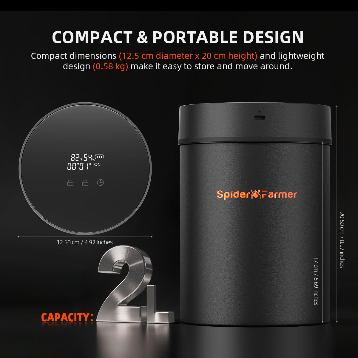 Spider Farmer 2 L Auto-Cure Smart Jar – product view 3