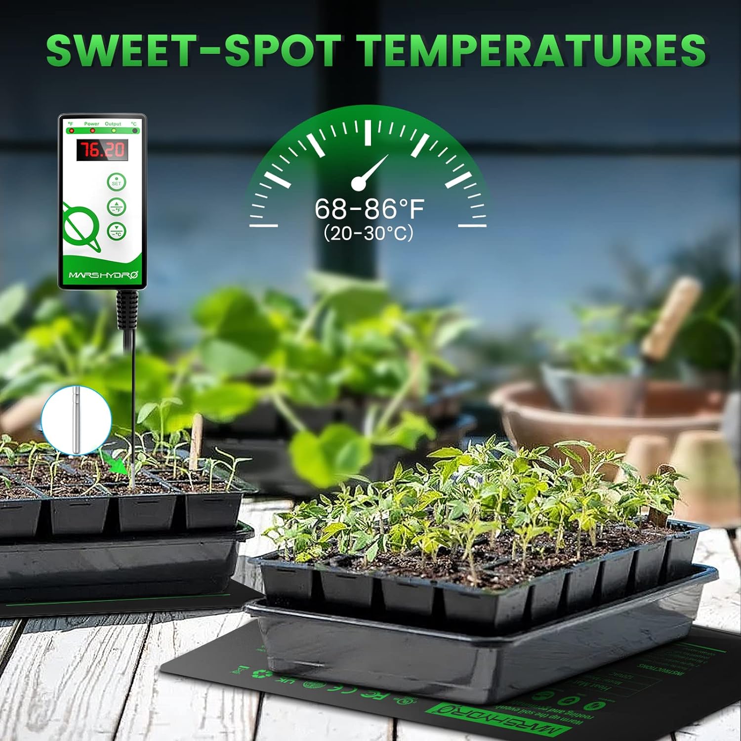 Mars Hydro Seedling Heat Mat Digital Thermostat Combo 10''x20.75'' – product view 4