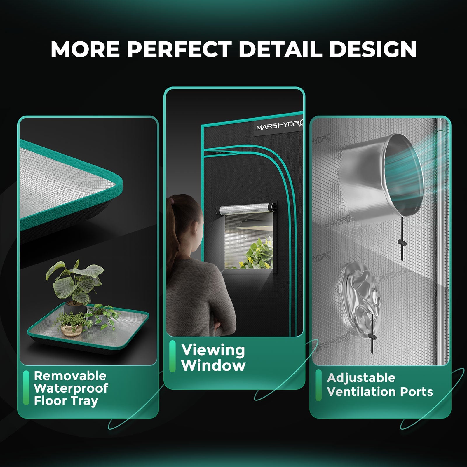 Mars Hydro 120 × 60 × 180 cm 1680D Light-Proof Grow Tent – product view 4