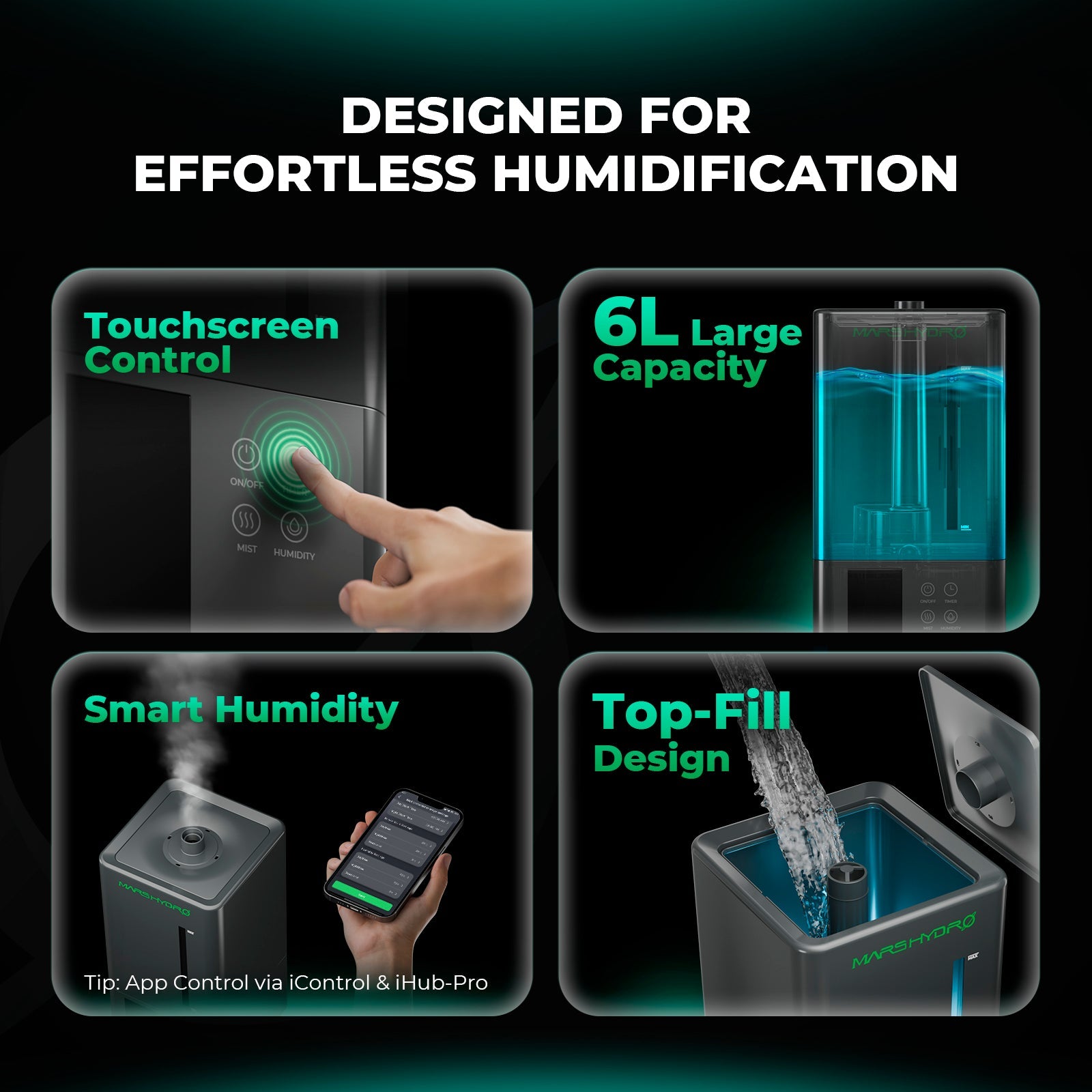 (Auto Humidity Kit) Mars Hydro 6 L Indoor Cool Mist Humidifier & 15 L Auto-Refill Kit for Indoor Growing – product view 12