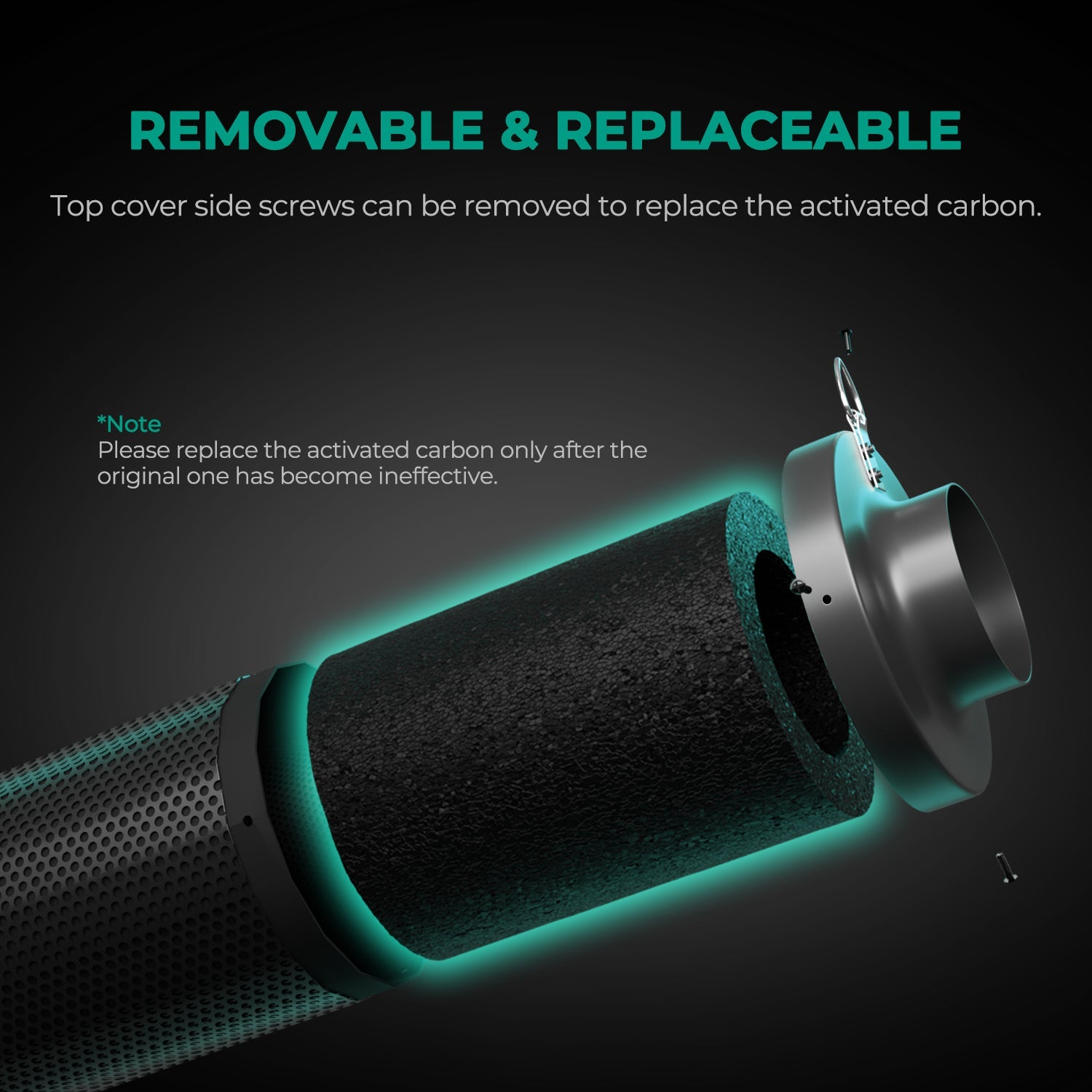 Mars Hydro 6 Inch Refillable Carbon Filter Odor Control – product view 4