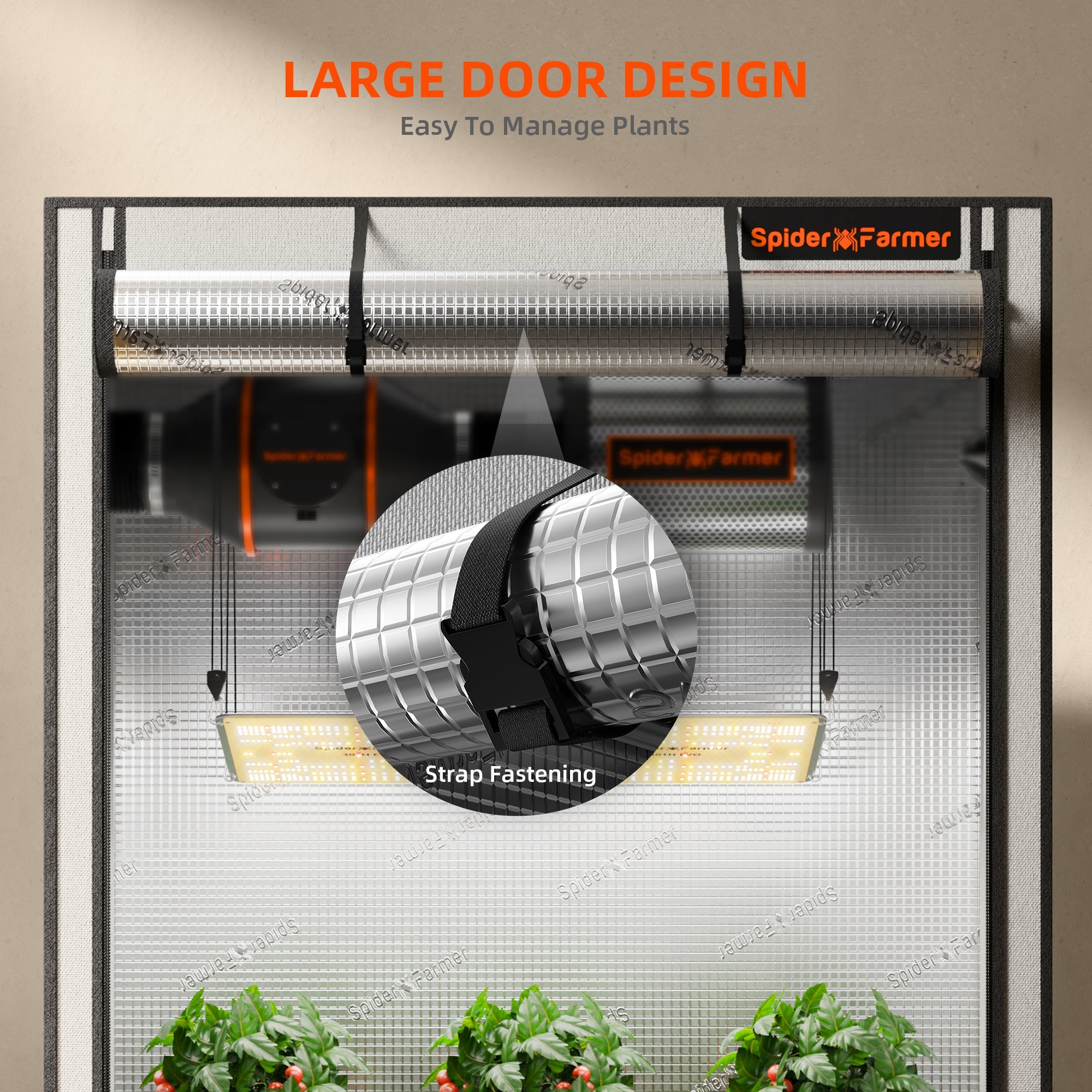 Spider Farmer 4.6' × 2.3' × 6.5' 140 × 70 × 200 cm Pro White Indoor Grow Tent 2000D Oxford Cloth Hydroponics Plant – product 