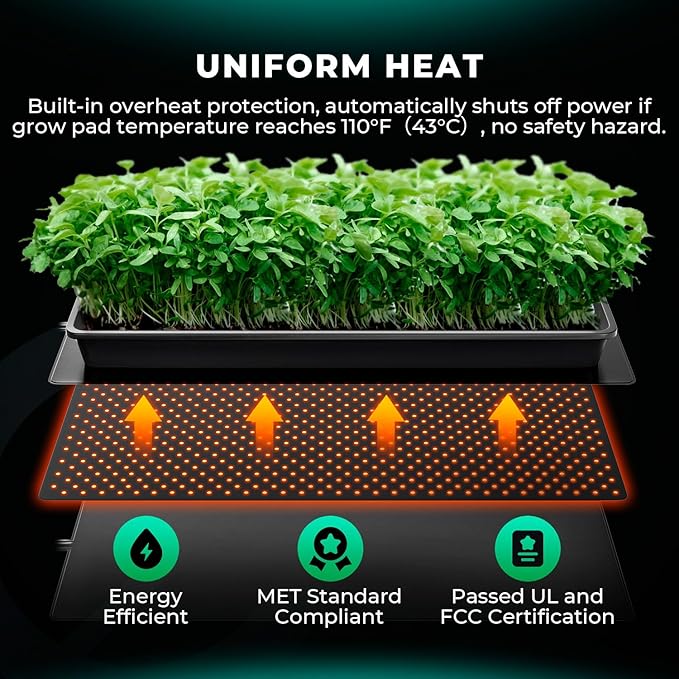 Mars Hydro Seedling Heat Mat & Digital Thermostat Combo 48''×20.75'' – product view 4