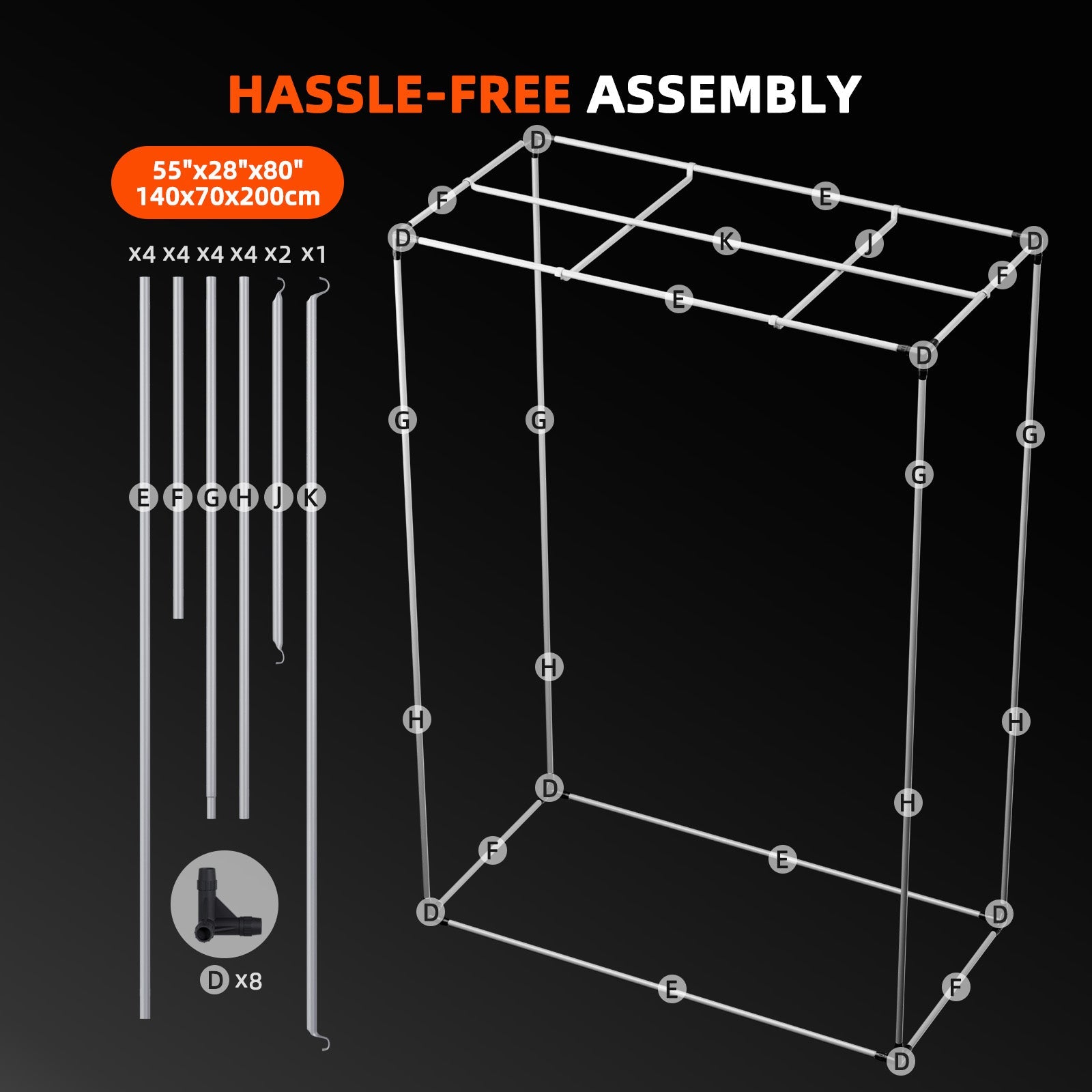 Spider Farmer 4.6' × 2.3' × 6.5' 140 × 70 × 200 cm Indoor Grow Tent 1680D Hydroponic Plant Room for Optimal Plant – product v
