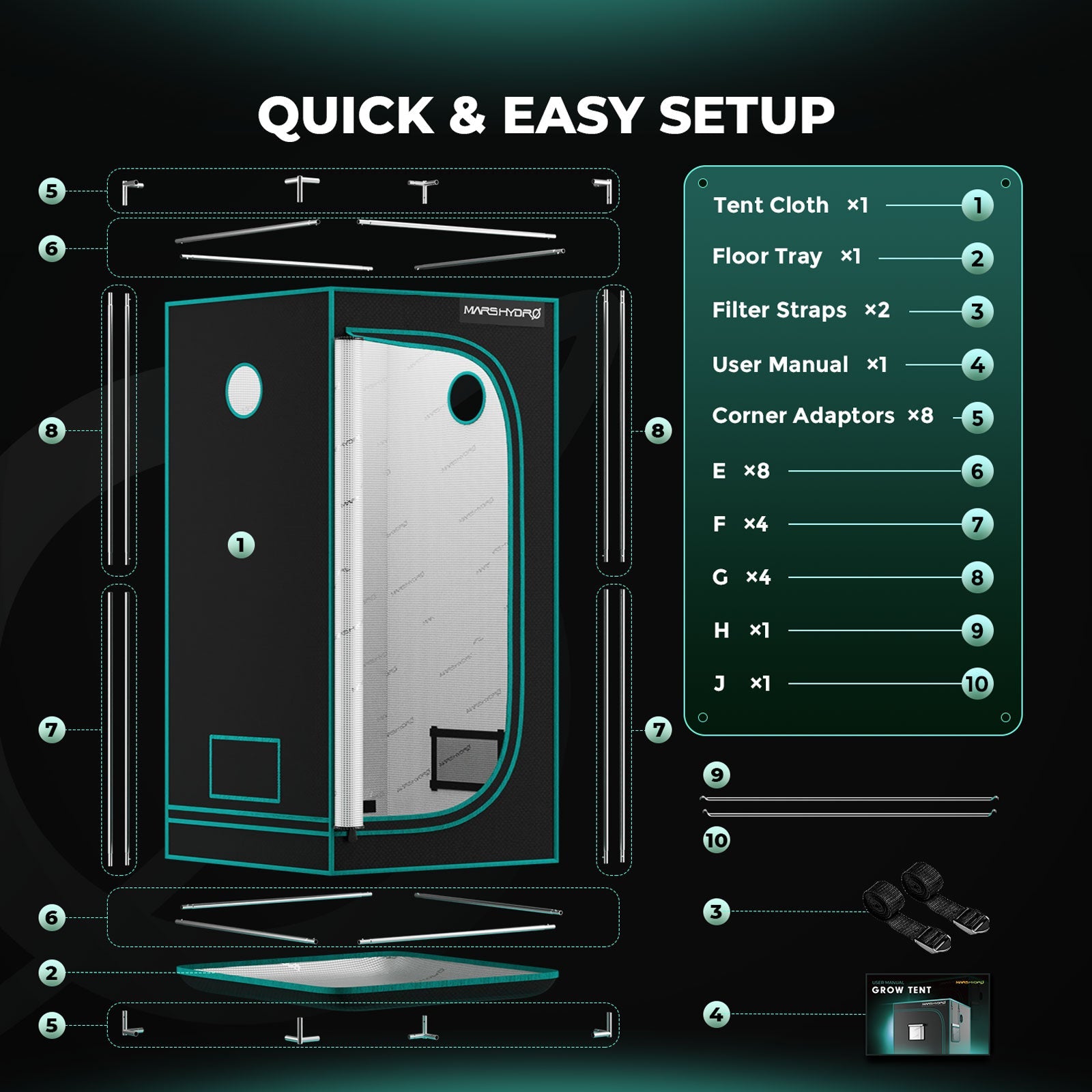Mars Hydro FC1500-EVO Complete Grow Tent Kit – product view 2