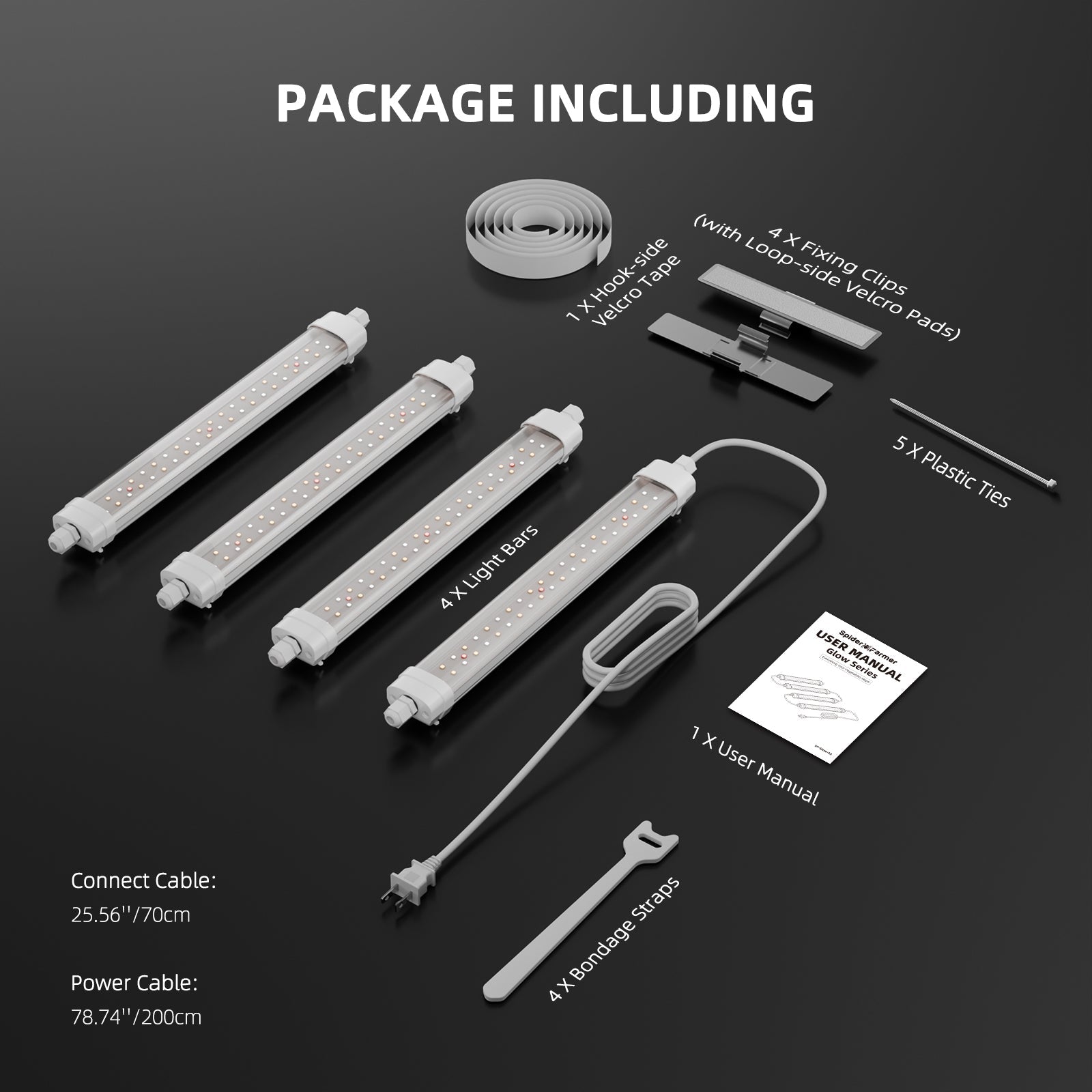 Spider Farmer Glow30 32 W Full Spectrum Side Lighting LED Grow Light Bars 13", 4-Bar Kit – product view 4