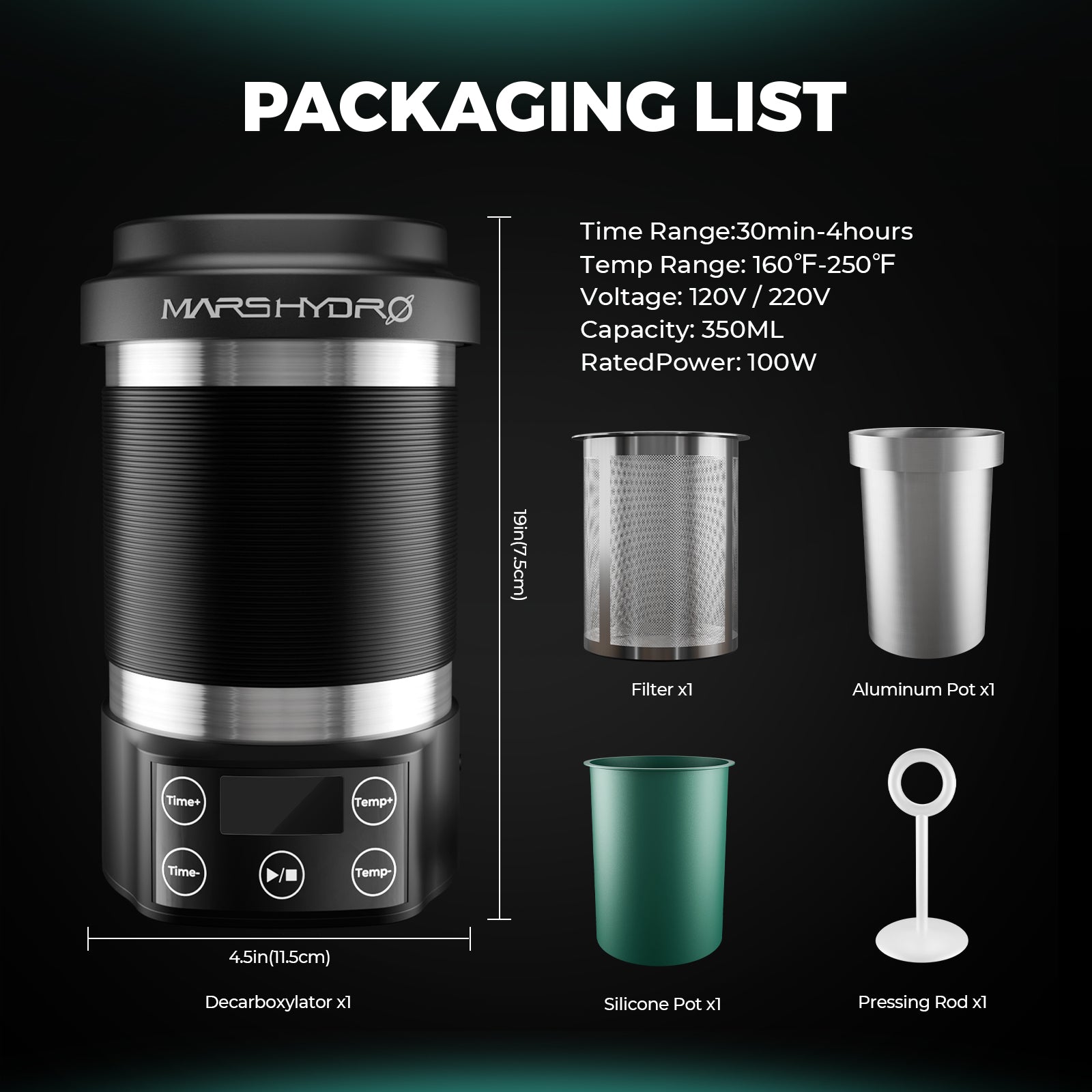 Mars Hydro New Odorless Quiet Herbal Decarboxylator & Infuser – product view 4