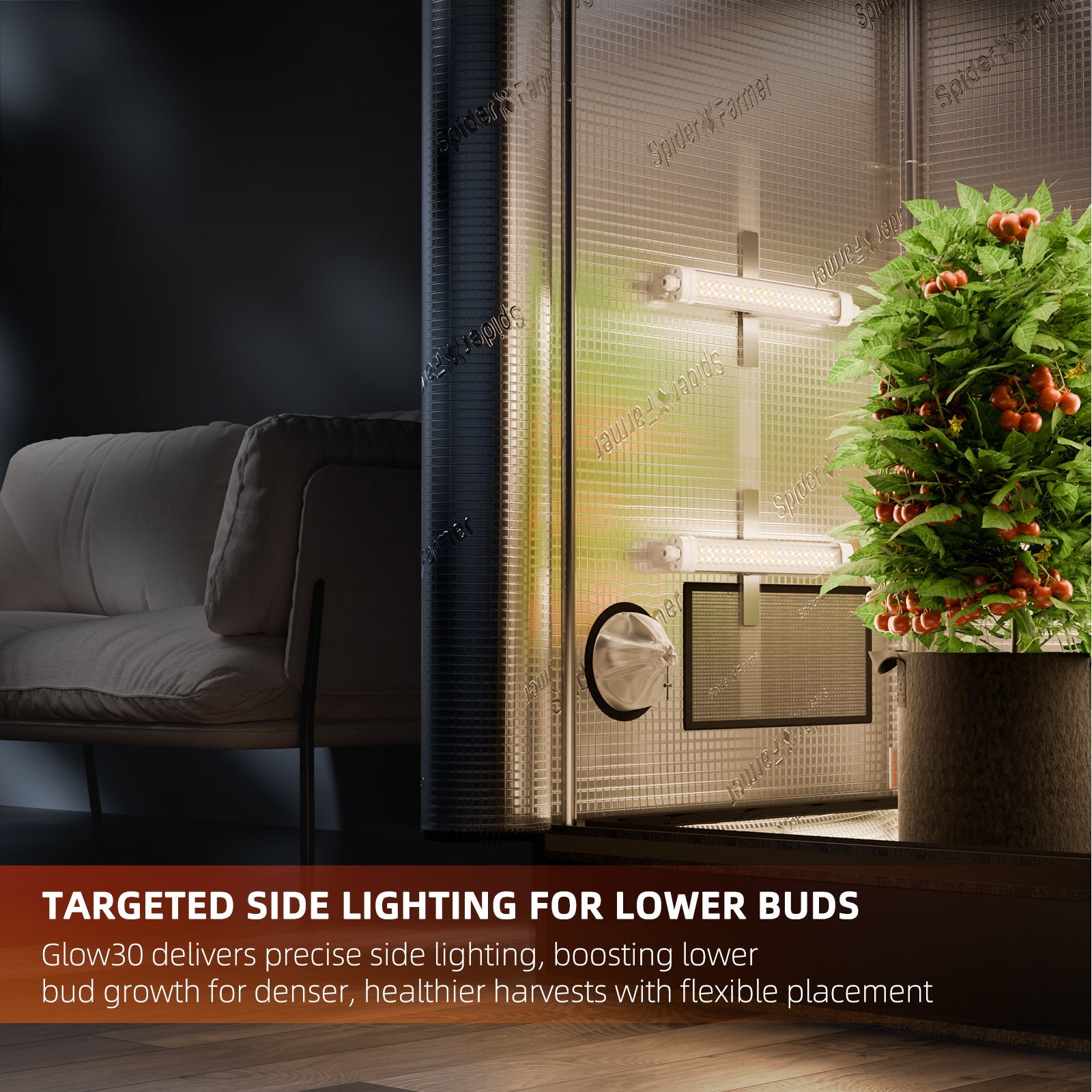 Spider Farmer Glow30 32 W Full Spectrum Side Lighting LED Grow Light Bars 13", 4-Bar Kit – product view 5