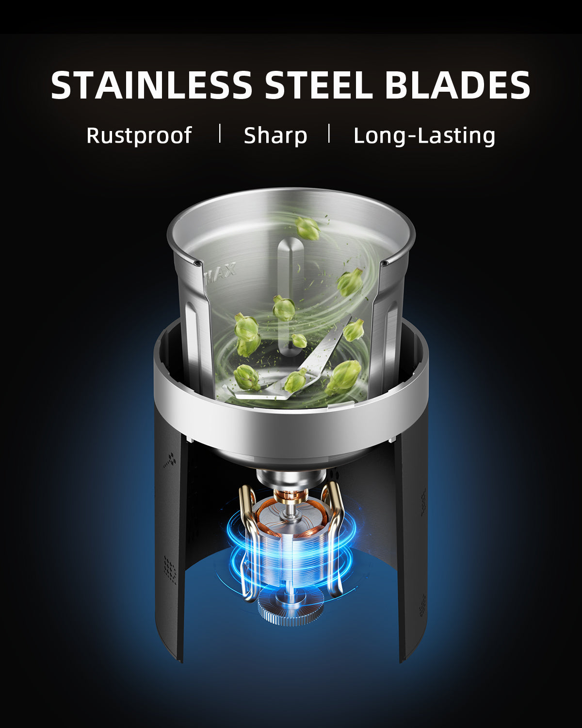 Spider Farmer Electric Herb & Spice Grinder with Removable Stainless Steel Bowl – product view 4