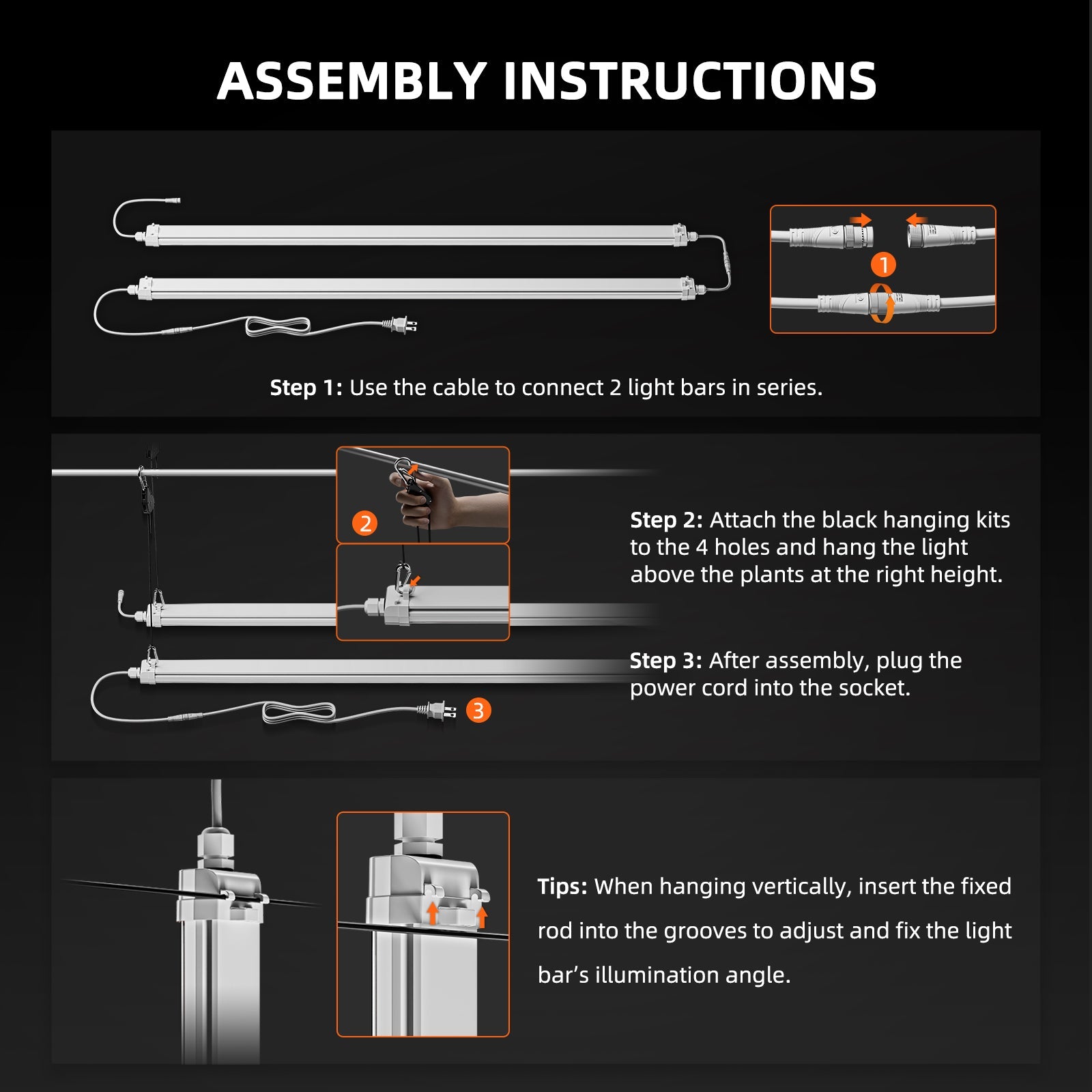 Spider Farmer Glow80 80 W LED Grow Light Bars, Full Spectrum, IP65 Waterproof, Linkable Lamps – product view 5
