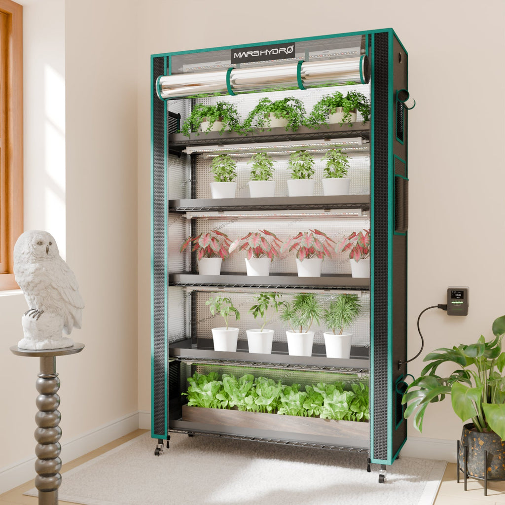 Mars Hydro 6-Tier Tall Plant Stand with 250 W Grow Lights & 1680D Grow Tent