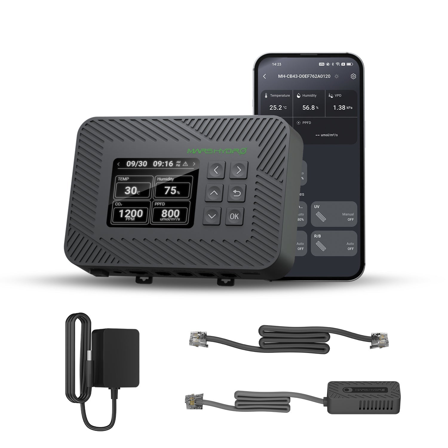 Mars Hydro Controller 43 Smart Environmental Control System with Temperature/Humidity/Light 3-in-1 Sensor