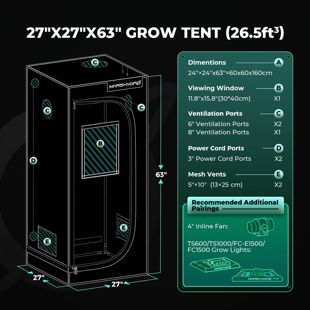 Mars Hydro 60 × 60 × 160 cm Grow Tent Pro – product view 4
