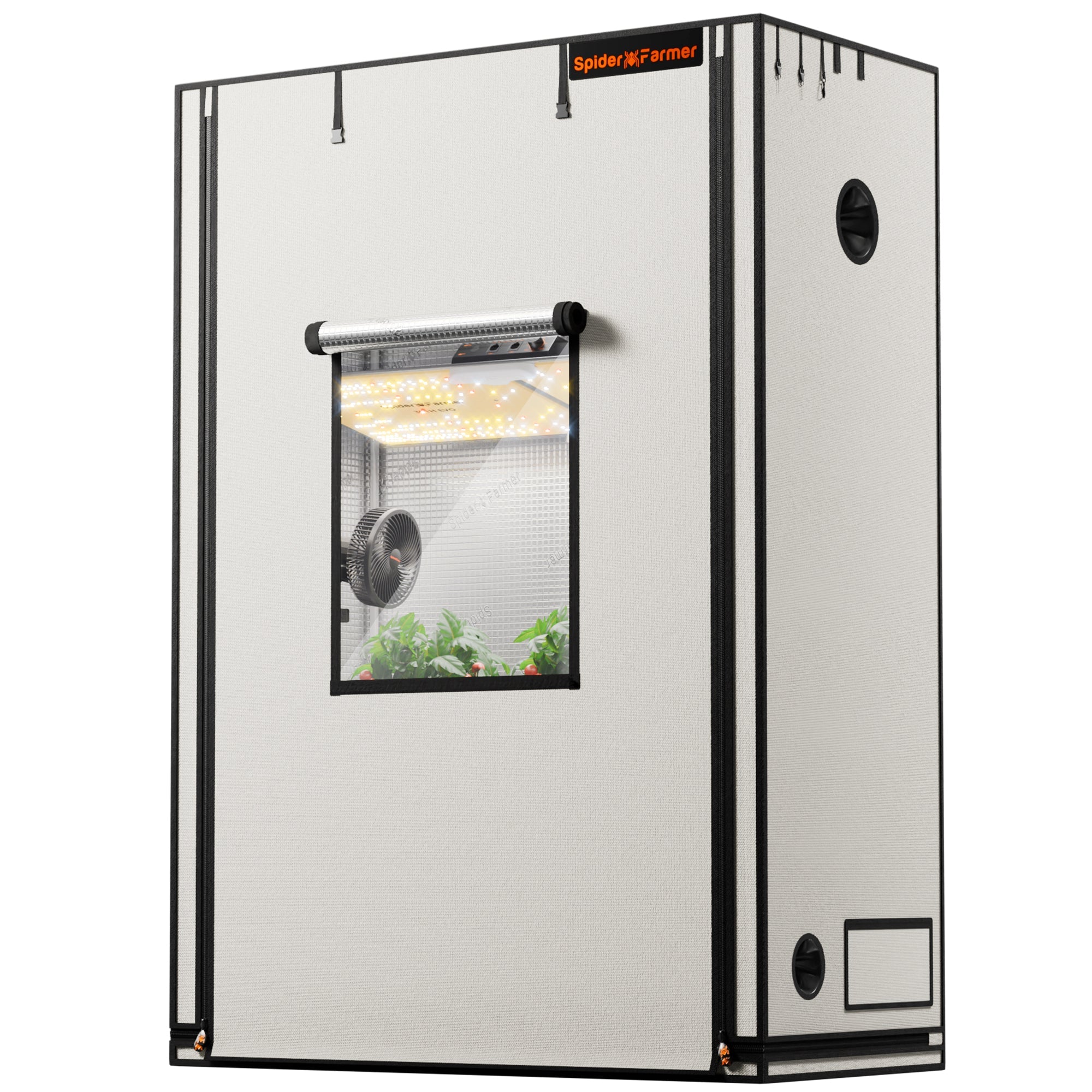 Spider Farmer 4.6' × 2.3' × 6.5' 140 × 70 × 200 cm Pro White Indoor Grow Tent 2000D Oxford Cloth Hydroponics Plant