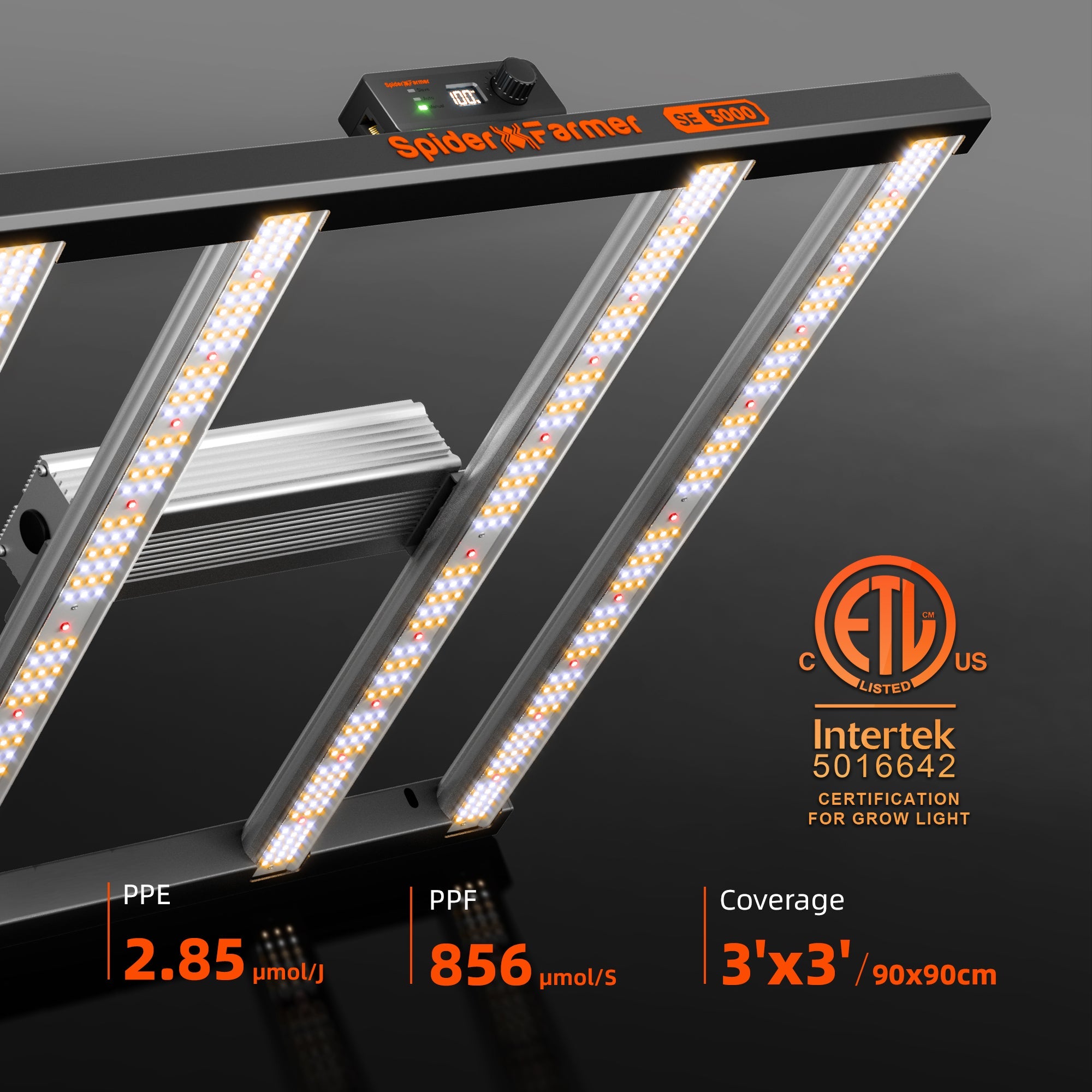 Spider Farmer SE3000 300 W LED Grow Light Dimmable – product view 4