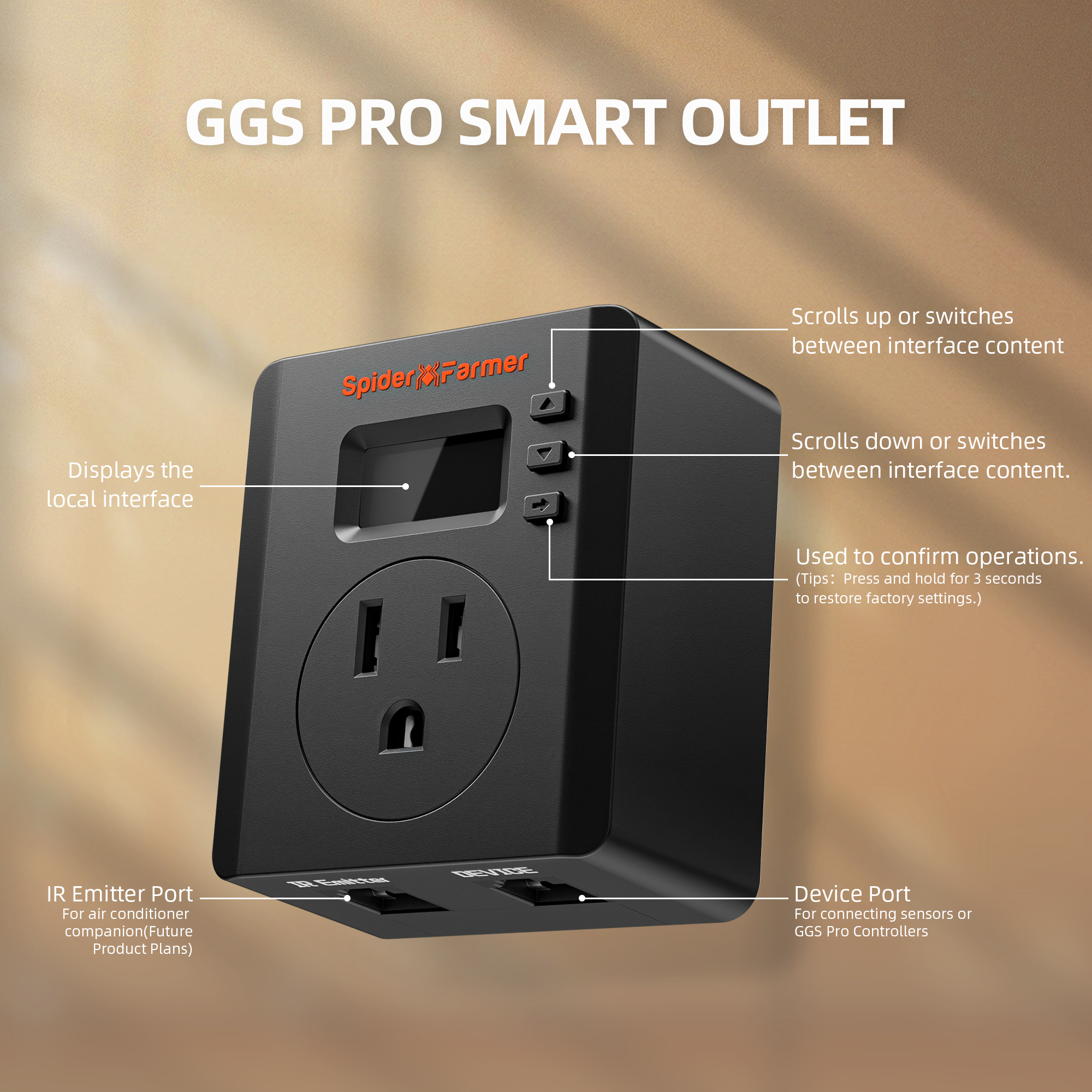 Spider Farmer S-Station – Wi-Fi & Bluetooth, Smart Plug Controller 1875 W 15A for Indoor Growing – product view 4