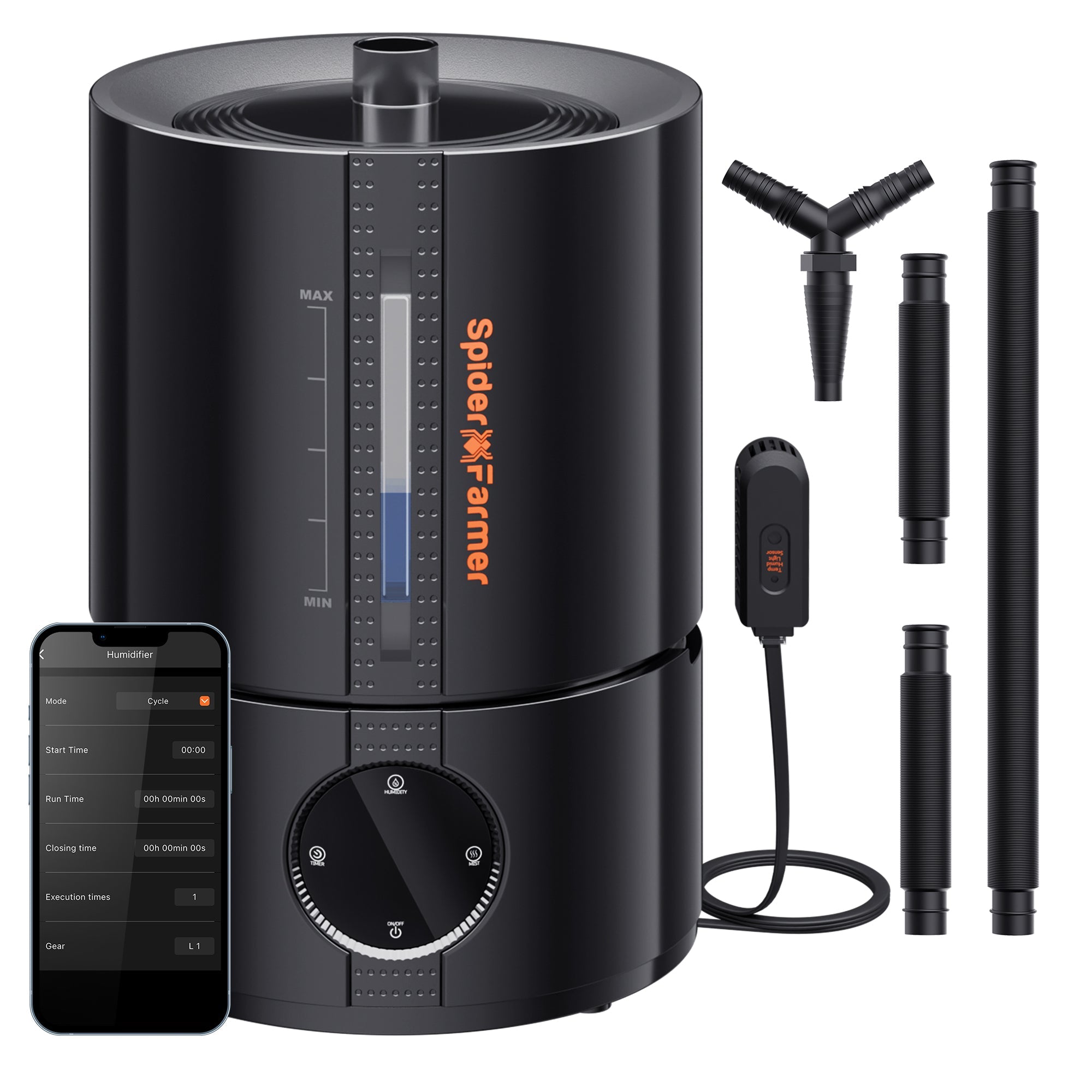 Spider Farmer 5 L Smart Cool Mist Humidifier with Temp & Humidity Sensor Smart APP Control
