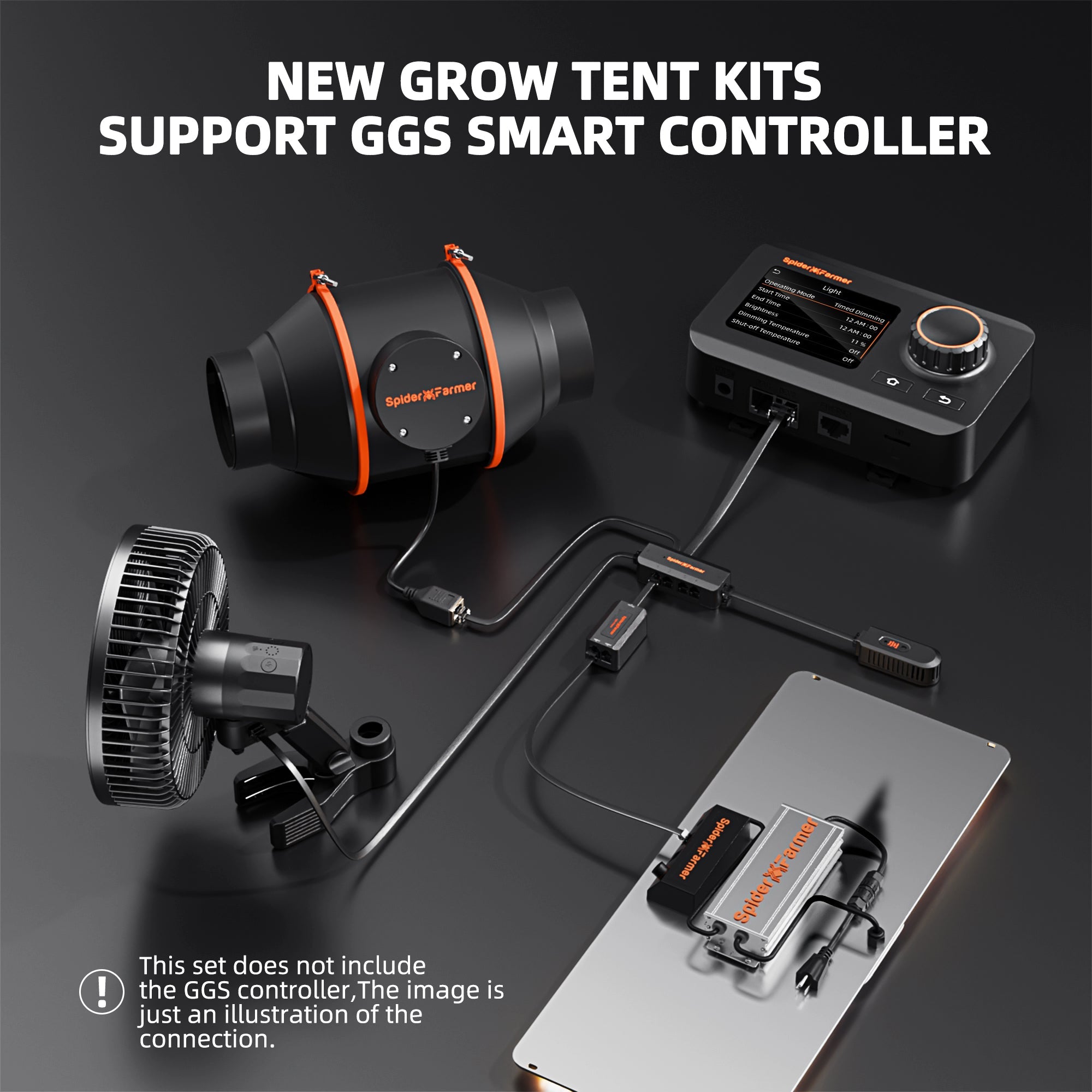 Spider Farmer 2' × 4' Complete Grow Tent Kit – SF2000 Full Spectrum LED Grow Light – 6" Clip Fan – product view 4