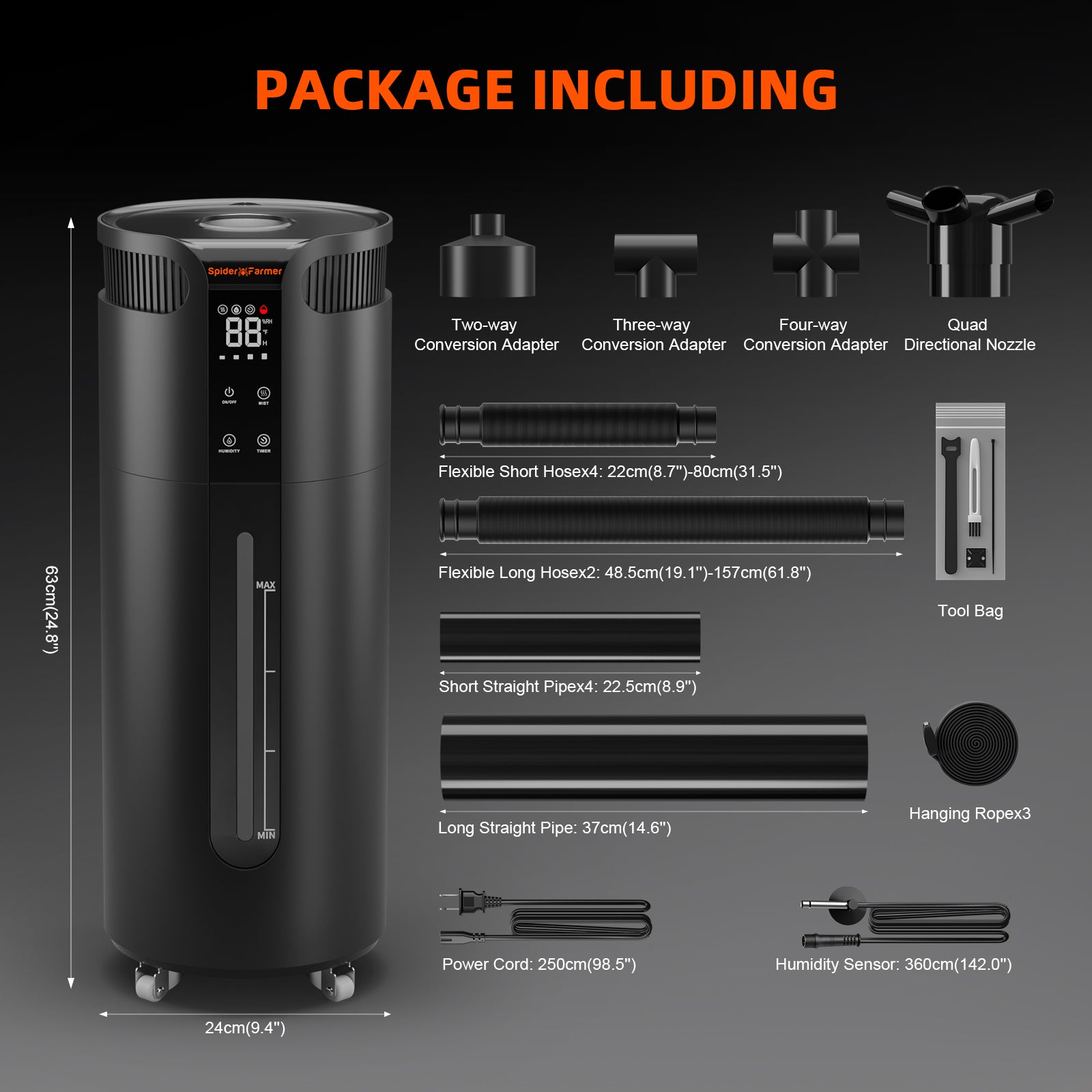 Spider Farmer 16 L Cool Mist Humidifier Ultrasonic with Temperature & Humidity – product view 5