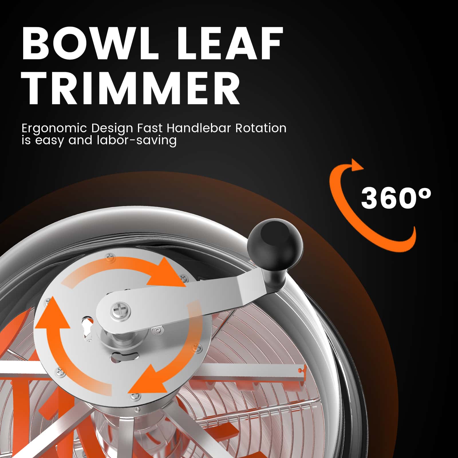 Spider Farmer 16″ Bud Leaf Bowl Trimmer, Twist Spin Cut with Clear Visibility Dome – product view 4