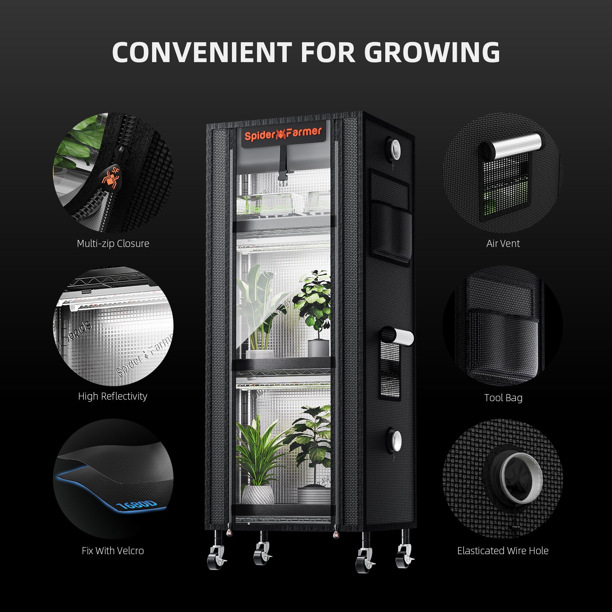 Spider Farmer 4 Tier Plant Stand With Grow Lights 54 W – product view 2