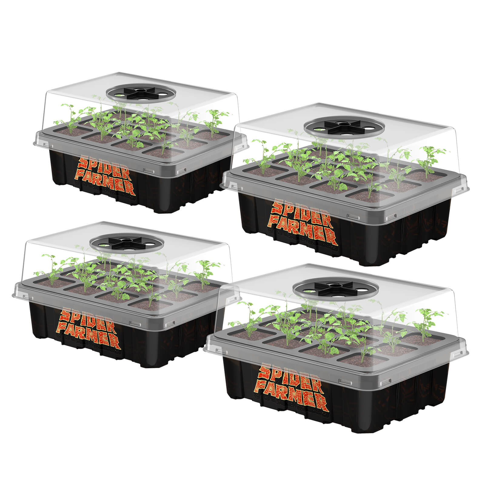 Spider Farmer 4-Pack Seed Starter Trays with Dome – product view 2