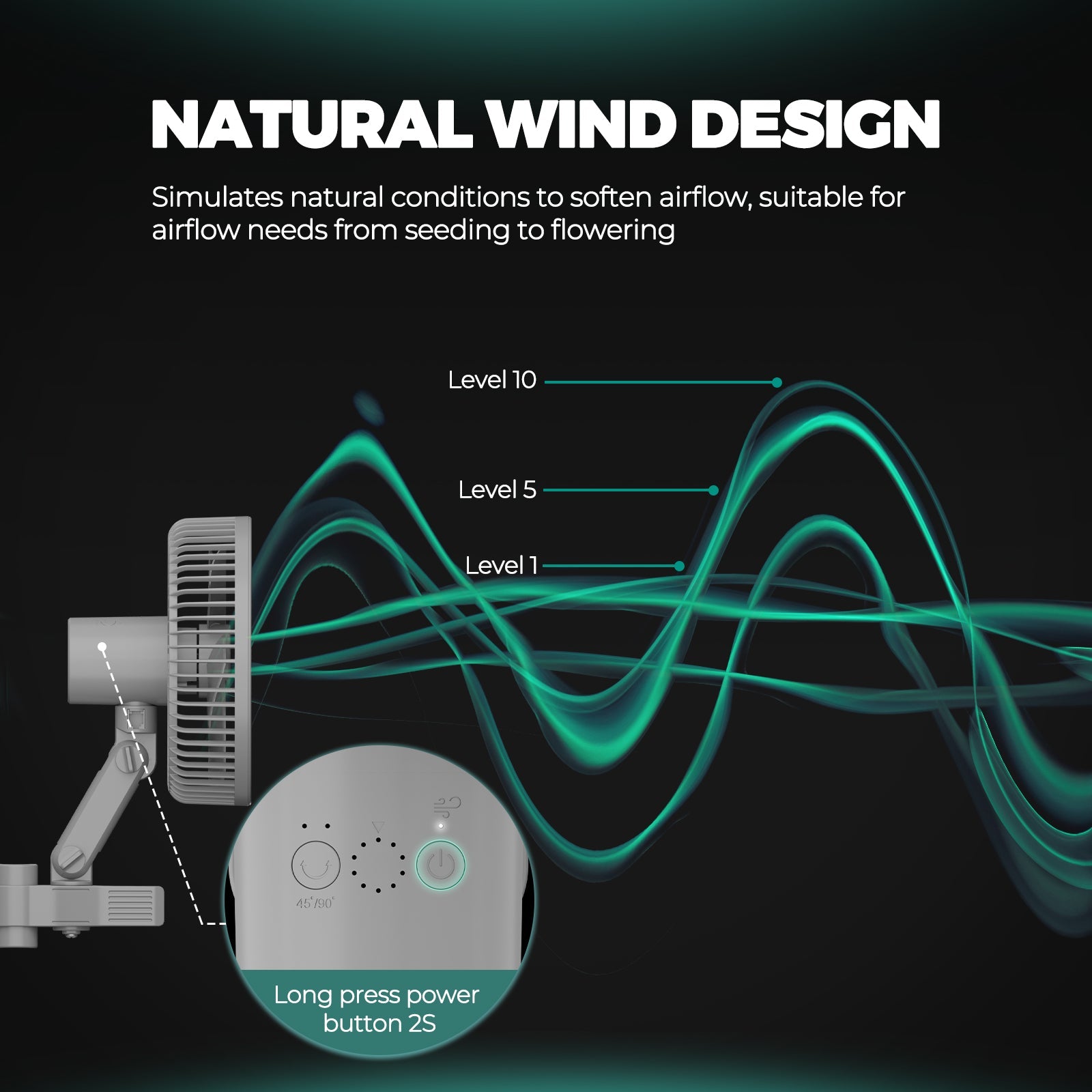 Mars Hydro 6 Inch Oscillating Clip Fan for Grow Tent Ventilation Circulation Hydroponic Plants – product view 4