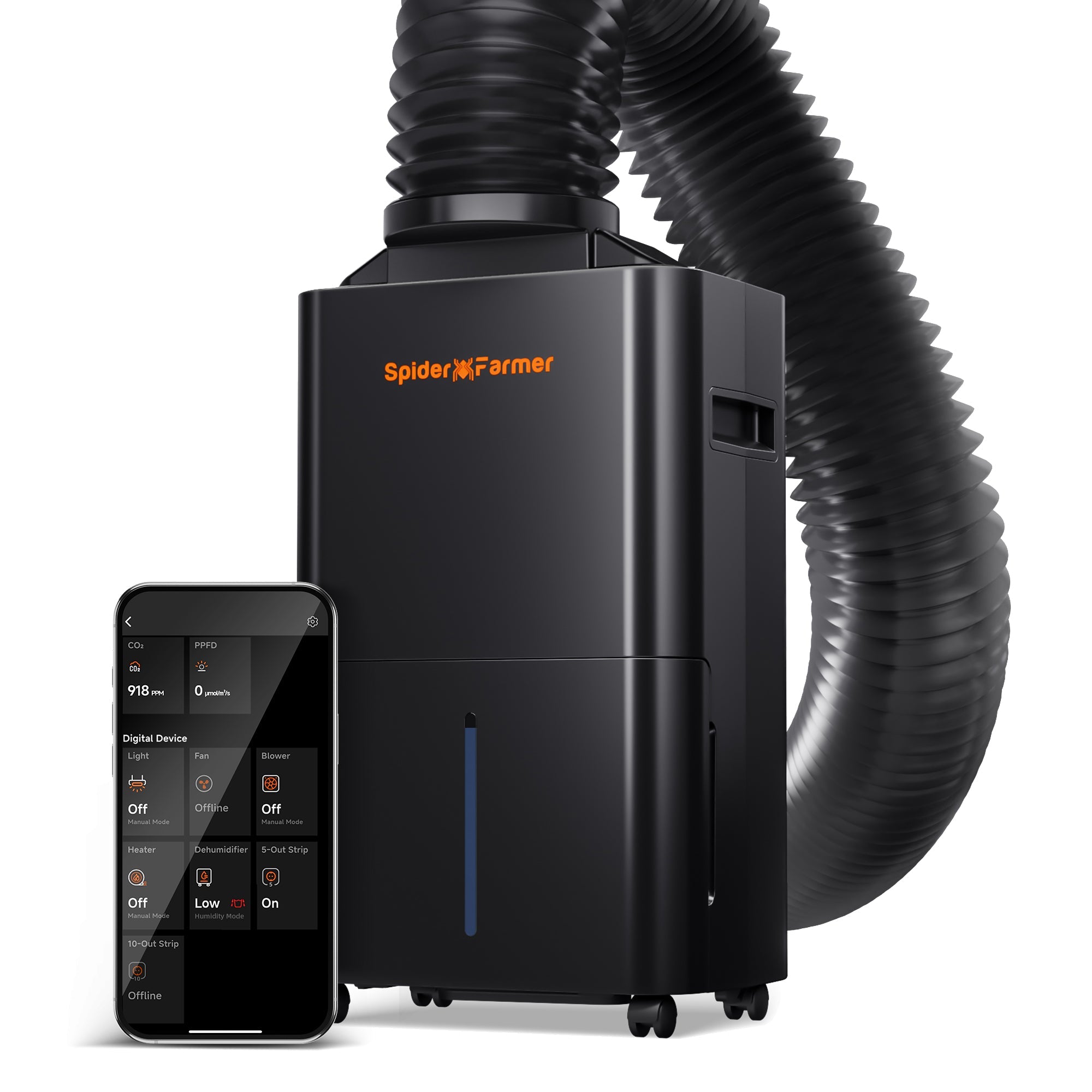 Spider Farmer 32 Pint Dehumidifier – Smart APP Control with RJ12 Cable & Drain Hose
