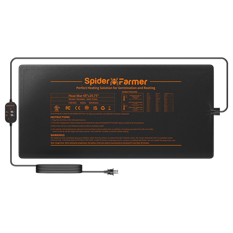 Spider Farmer 48" × 20.75" Seedling Heat Mat and Digital Thermostat