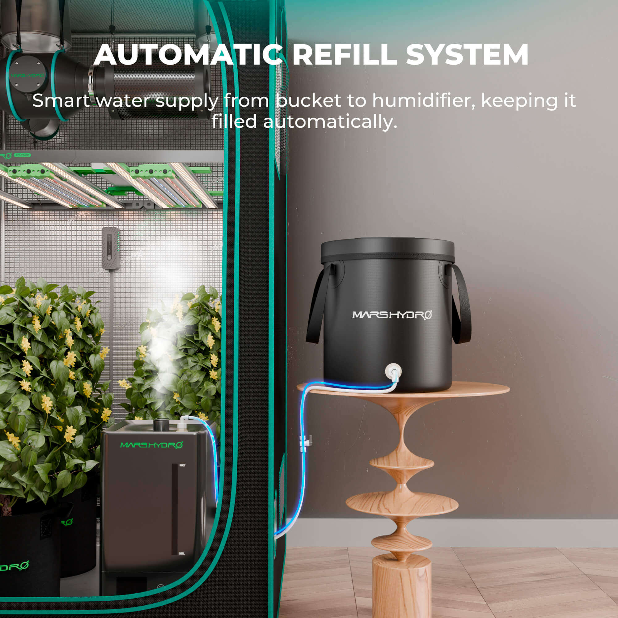 (Auto Humidity Kit) Mars Hydro 6 L Indoor Cool Mist Humidifier & 15 L Auto-Refill Kit for Indoor Growing – product view 6