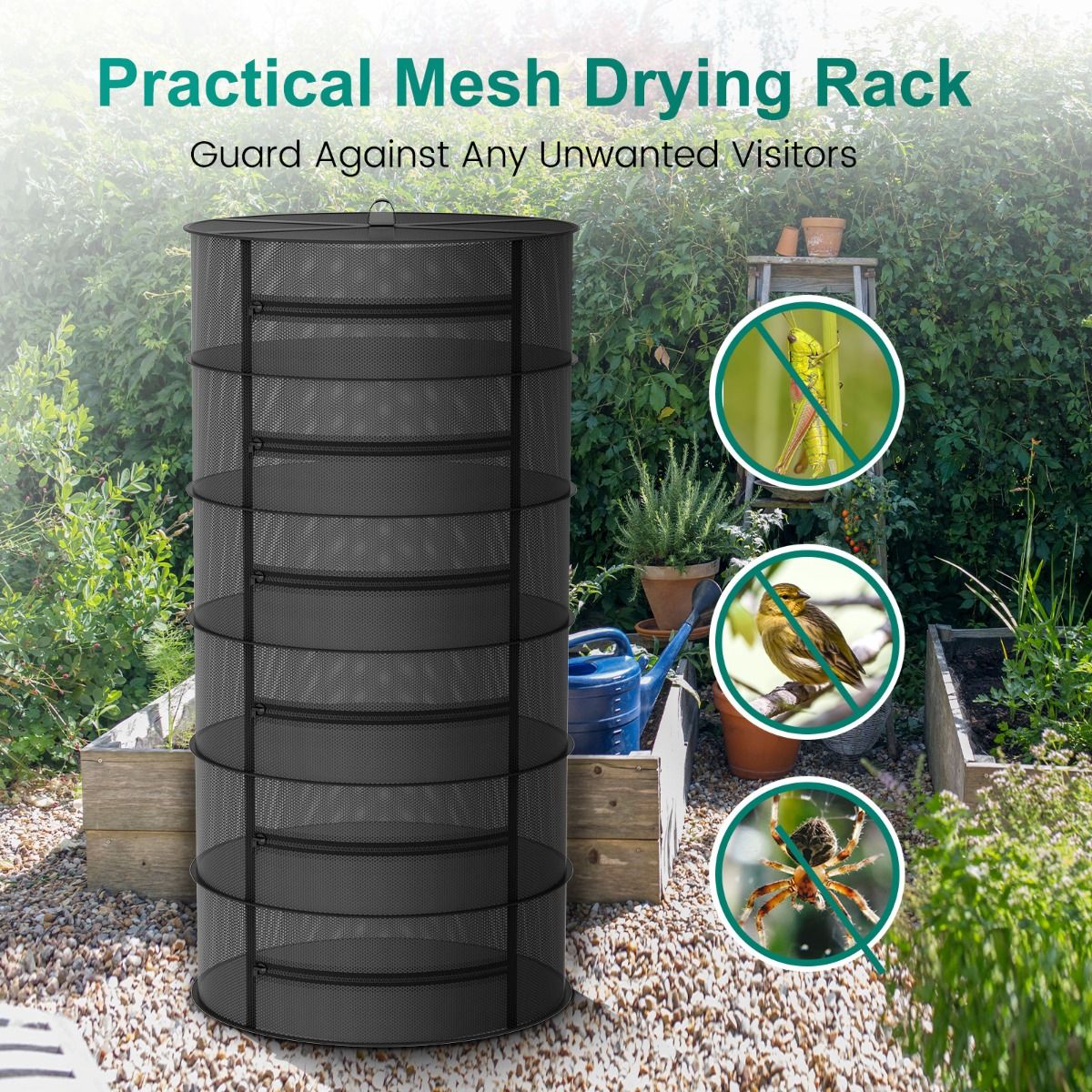 Mars Hydro 6-Layer Mesh Herb Drying Rack With Pruning Shear – product view 5