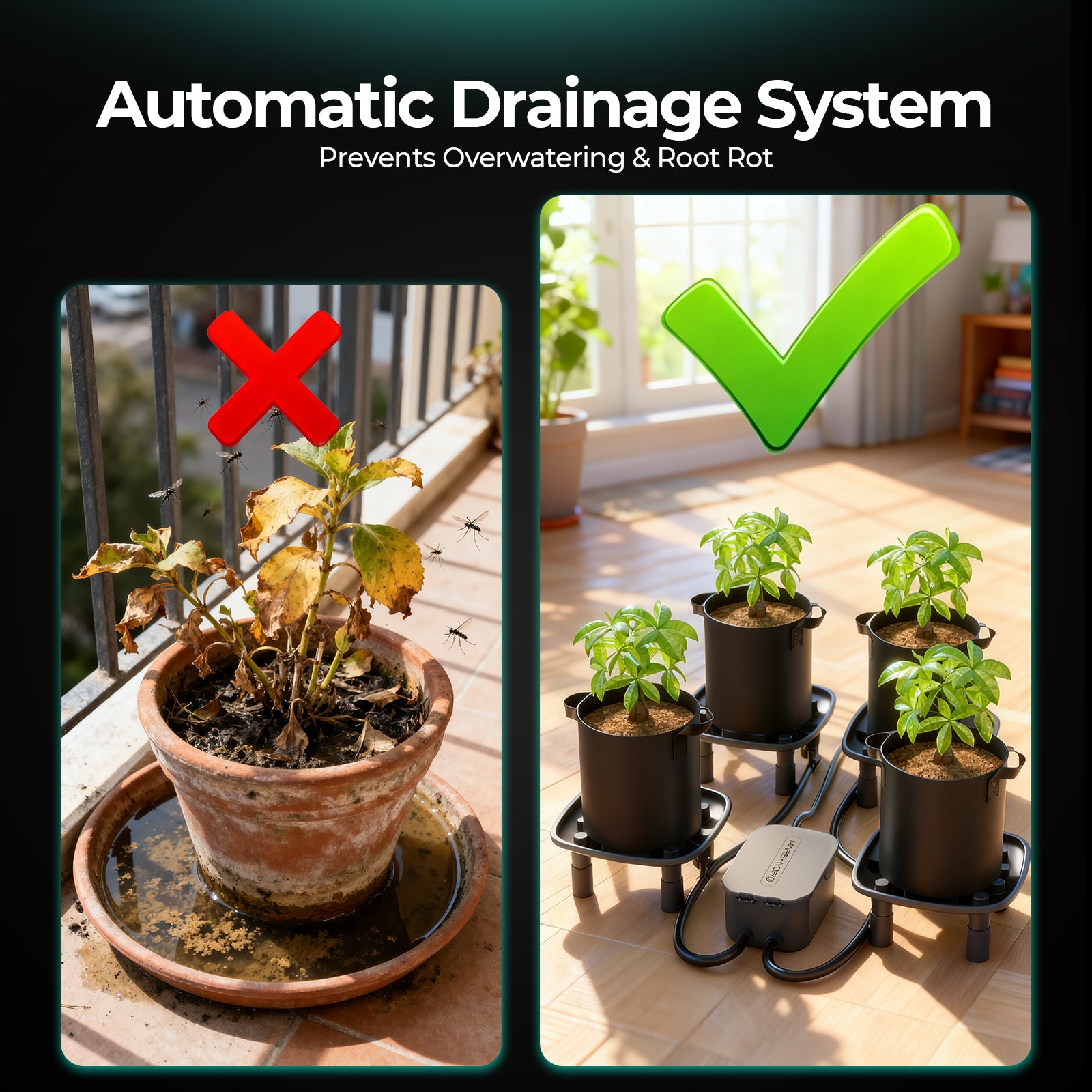 (2-Pack) Mars Hydro Drainage Trays for Grow Tents Greenhouses Garden Plants – product view 4
