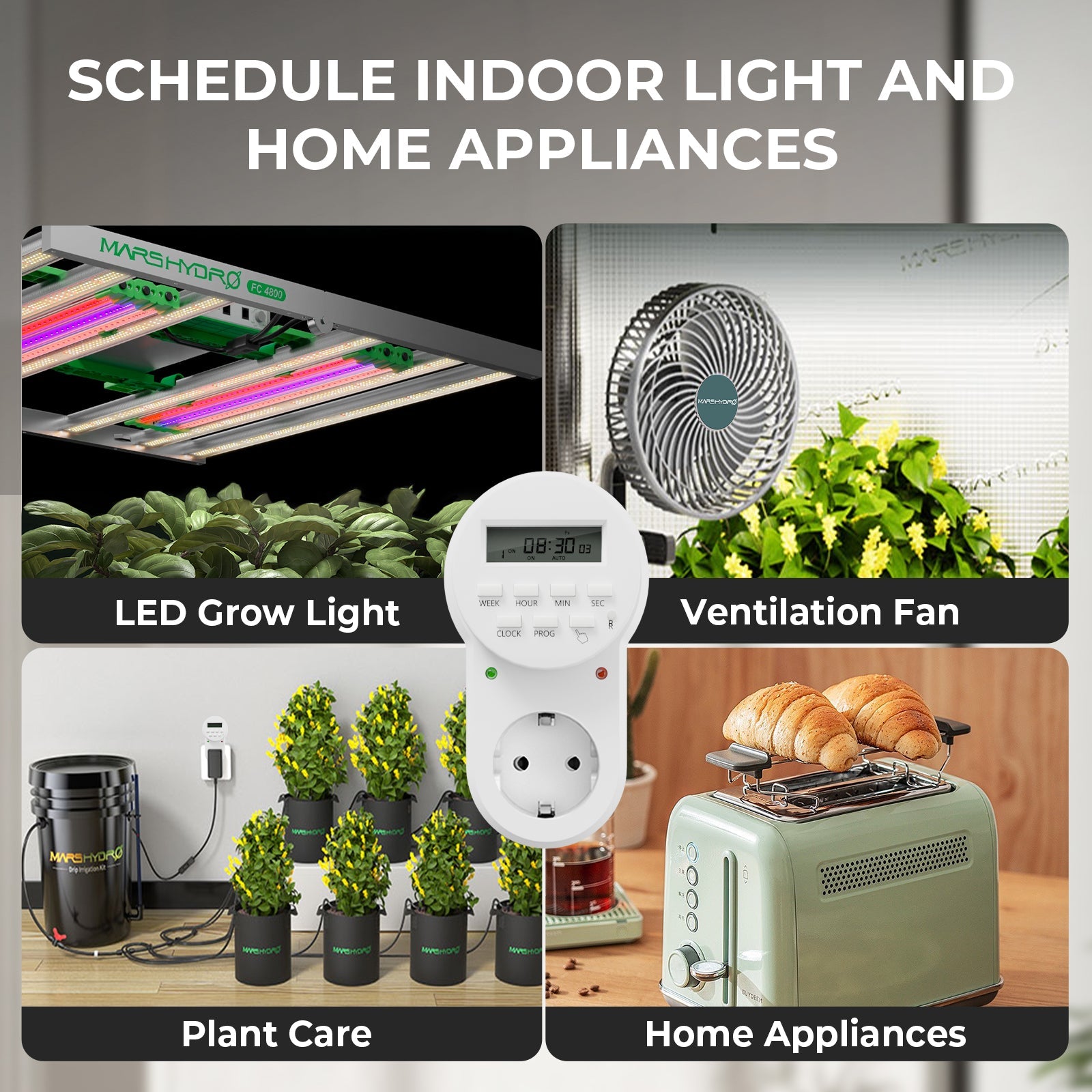 Mars Hydro 7-Day Programmable Digital Timer for Home Use Indoor Grow Light Electrical Outlets – product view 5