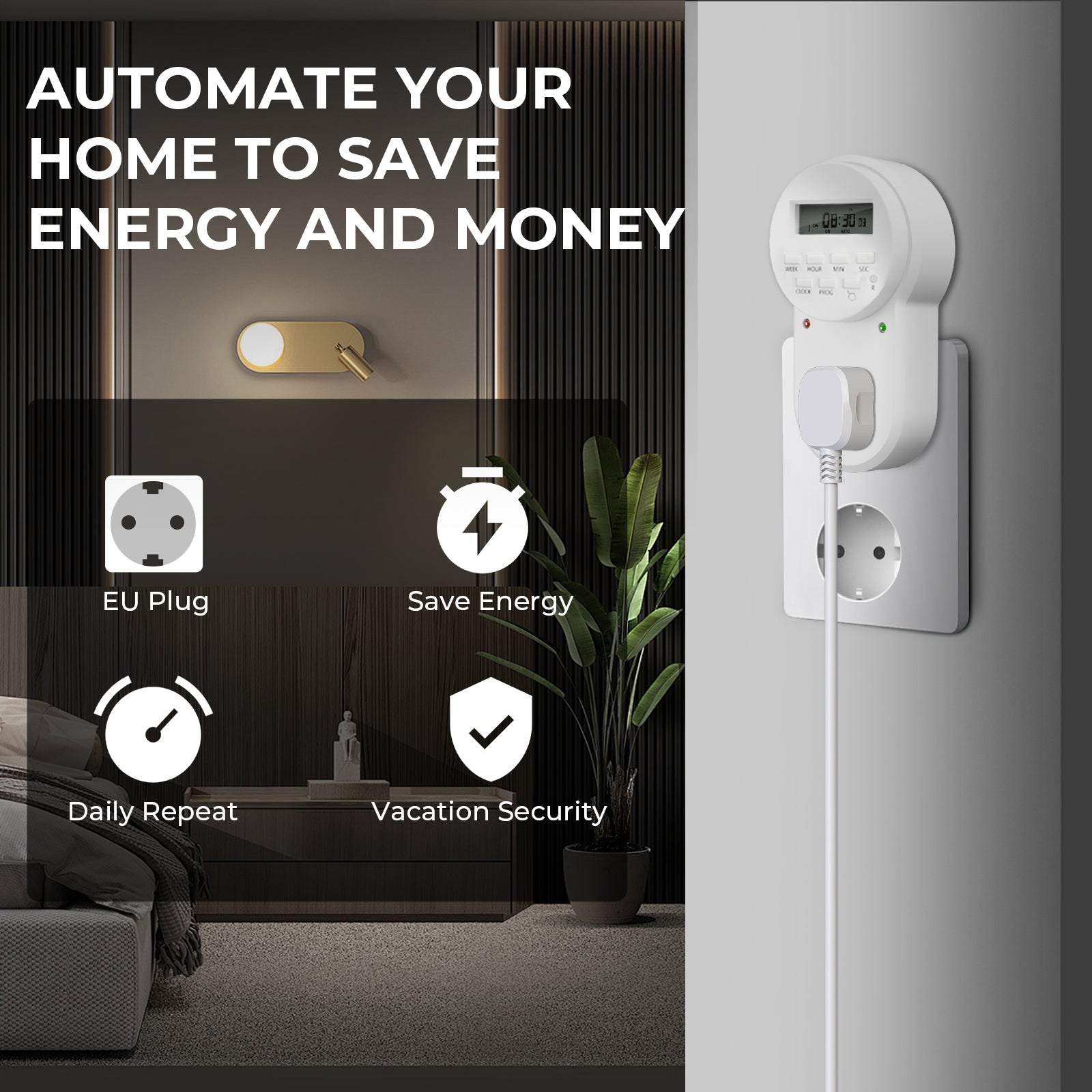 Mars Hydro 7-Day Programmable Digital Timer for Home Use Indoor Grow Light Electrical Outlets – product view 2